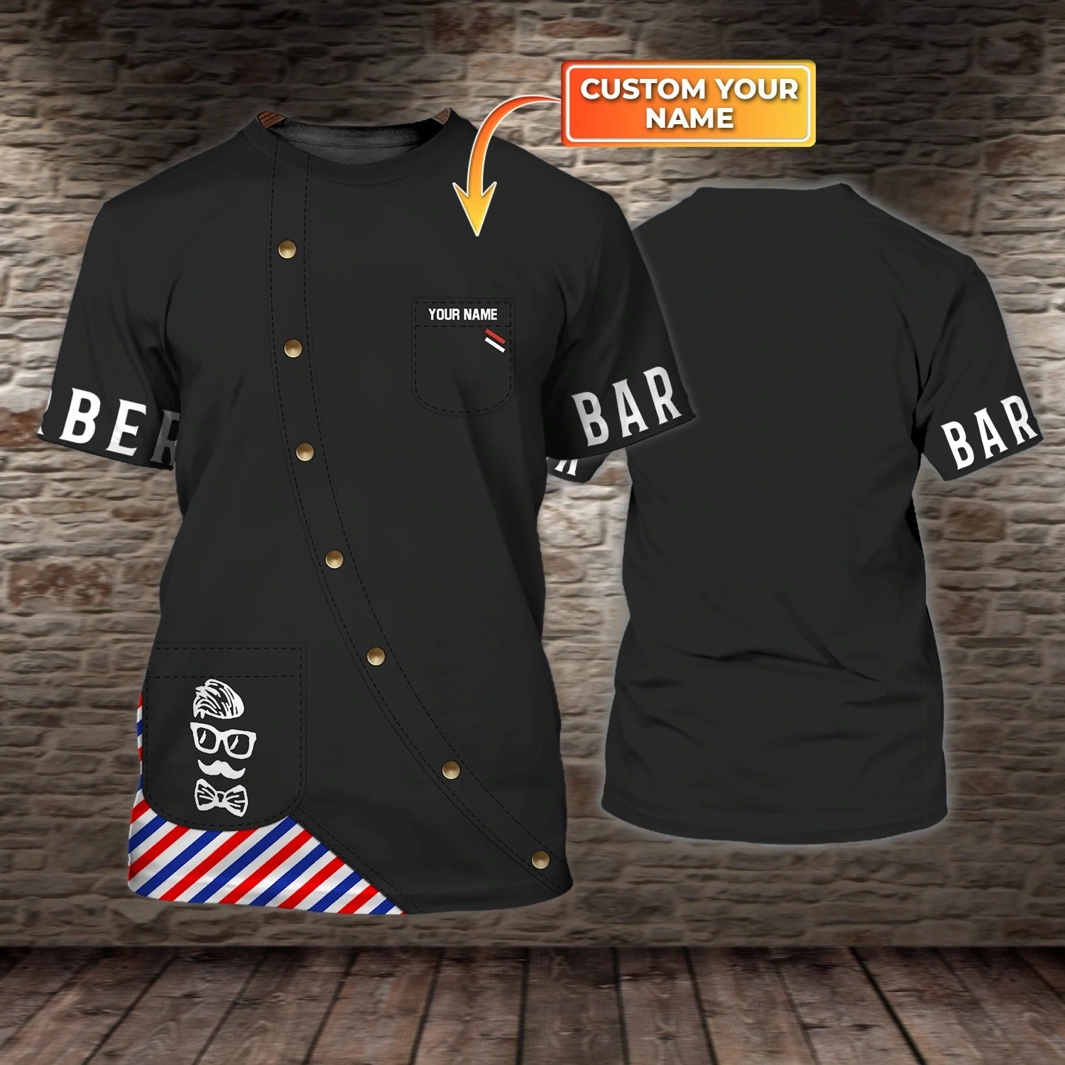 Custom Barber Shirt/ Barber Tshirt Short Sleeve/ Summer Shirt For Barber/ Gift For A Barber