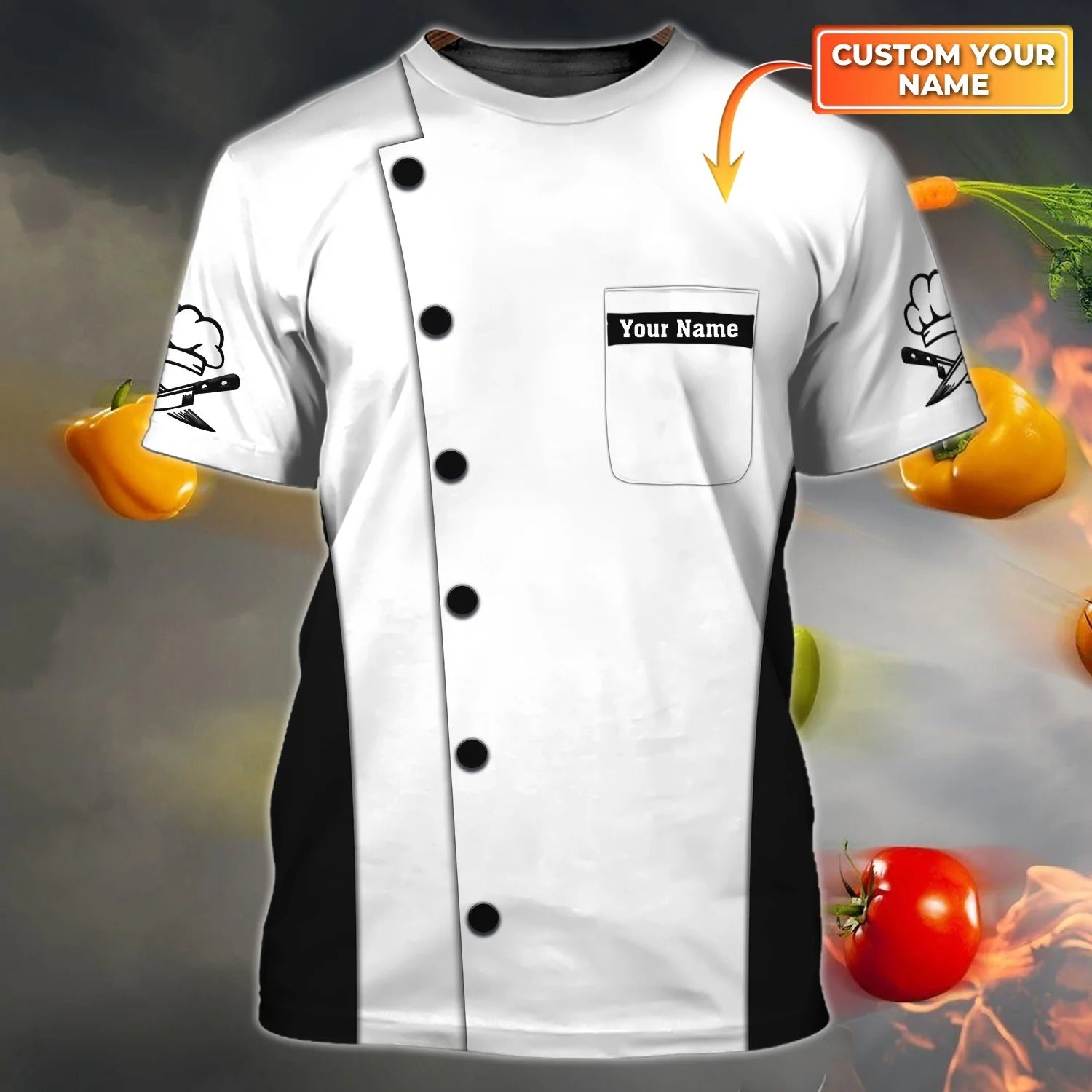 Customized Black And White Shirt For Master Chef/ Uniform Chef Shirts/ Chef Lover Gifts