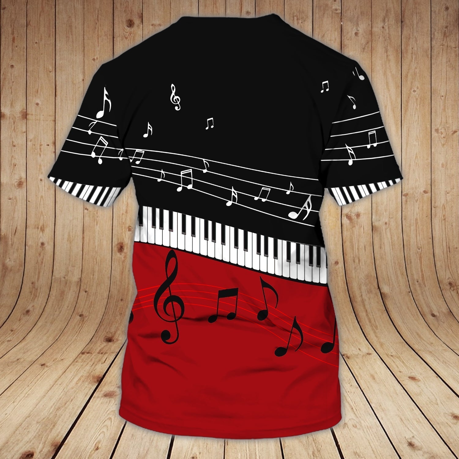 Personalized Black And Red 3D Love Piano Shirt Brithday Gift For Pianist