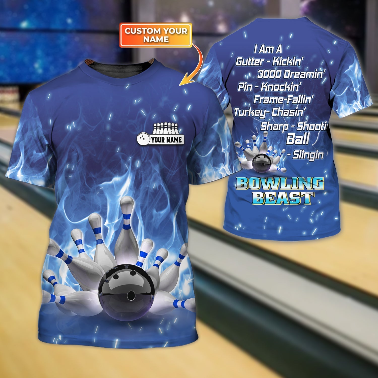 Personalized 3D All Over Printed Bowling Tshirt/ Present To Bowling Lovers/ Bowling Shirts