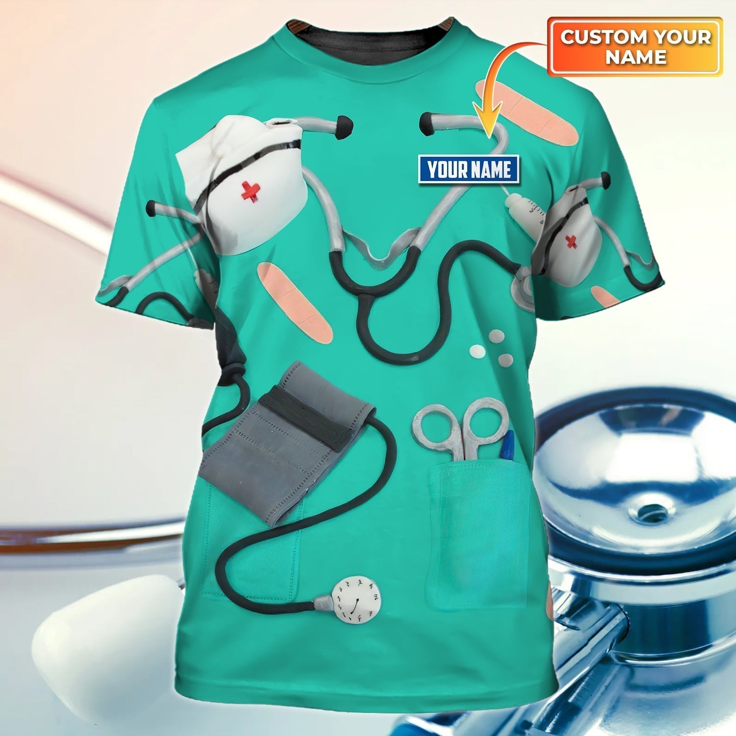 Custom 3D Sublimation Nurse Shirts Nurse Equipment T Shirts Gift For A Nurse