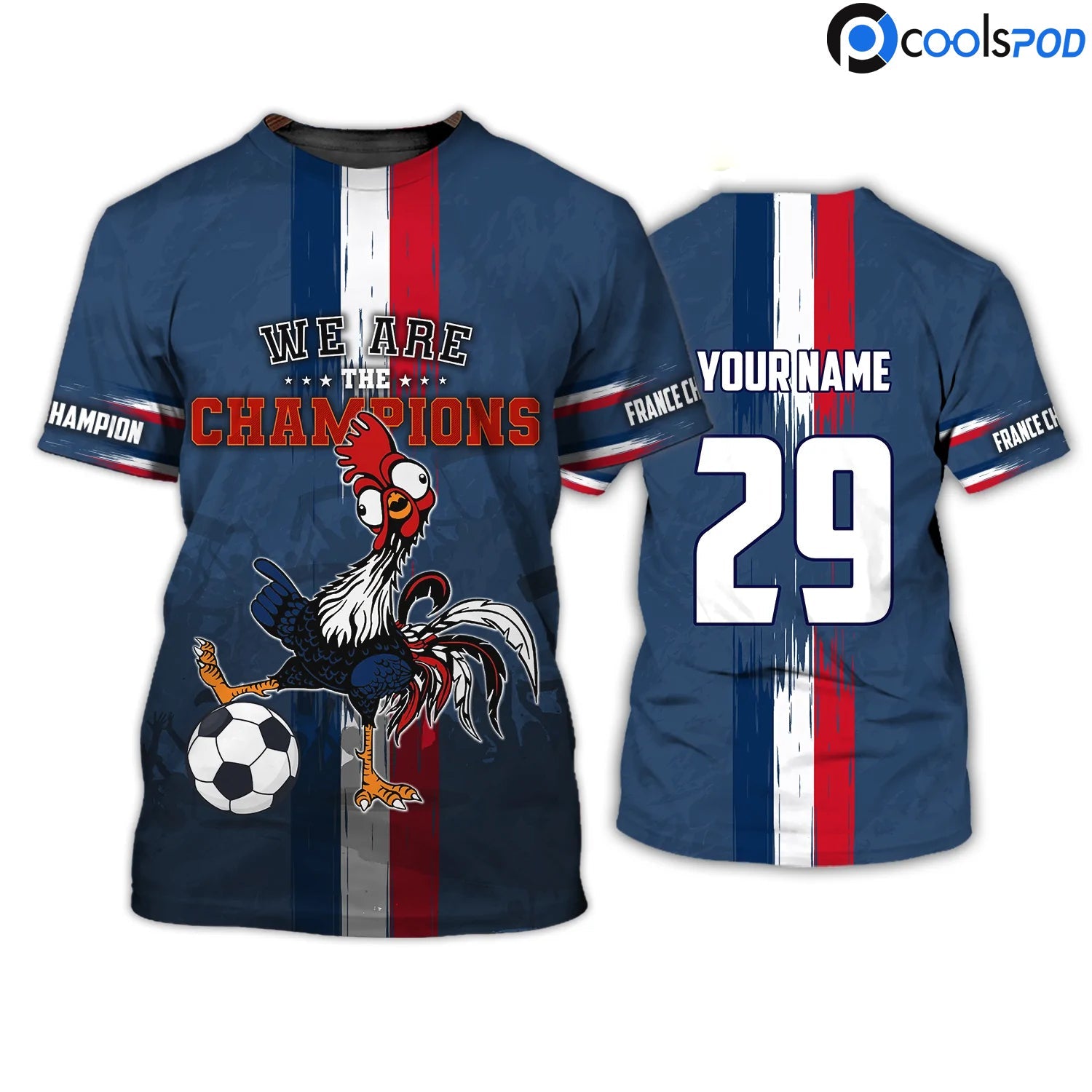 Rooster France Football 2022 Shirt/ World Cup France Fan 3D T Shirt/ France Fan Club Shirt