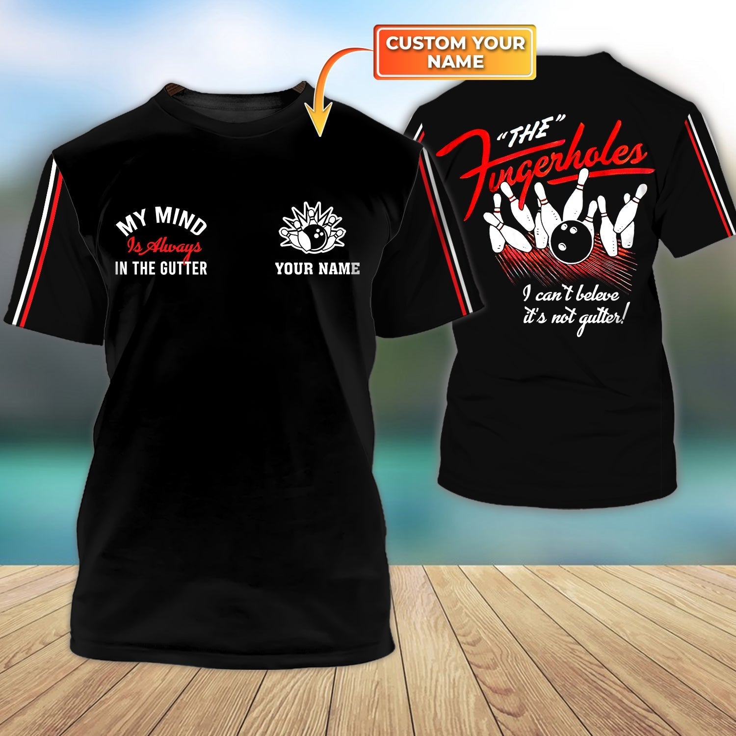 Customized Black Bowling Tshirt For Men And Women/ Bowling Team Tshirt/ Bowling Shirts