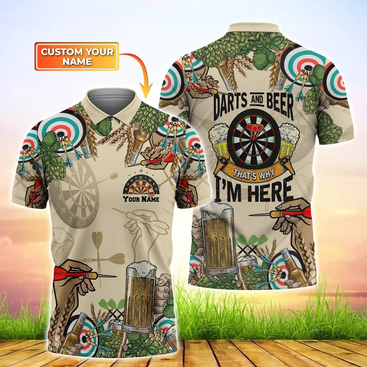 Dart and Beer That''s Why I''m Here Polo Shirt/ 3D T Shirts Love Dart Gifts