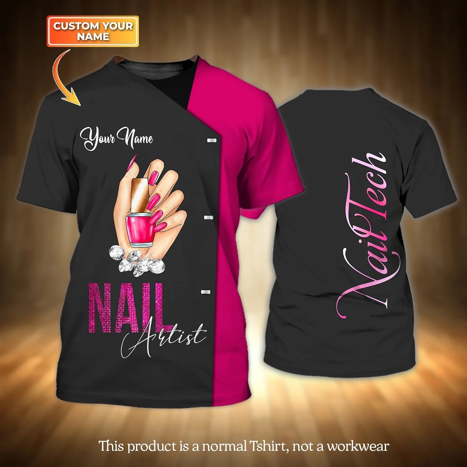 Personalized Nail Artist T Shirt Men Women/ Nail Tech Uniform/ Nail Shop Uniform/ Gift For Nail Women Man