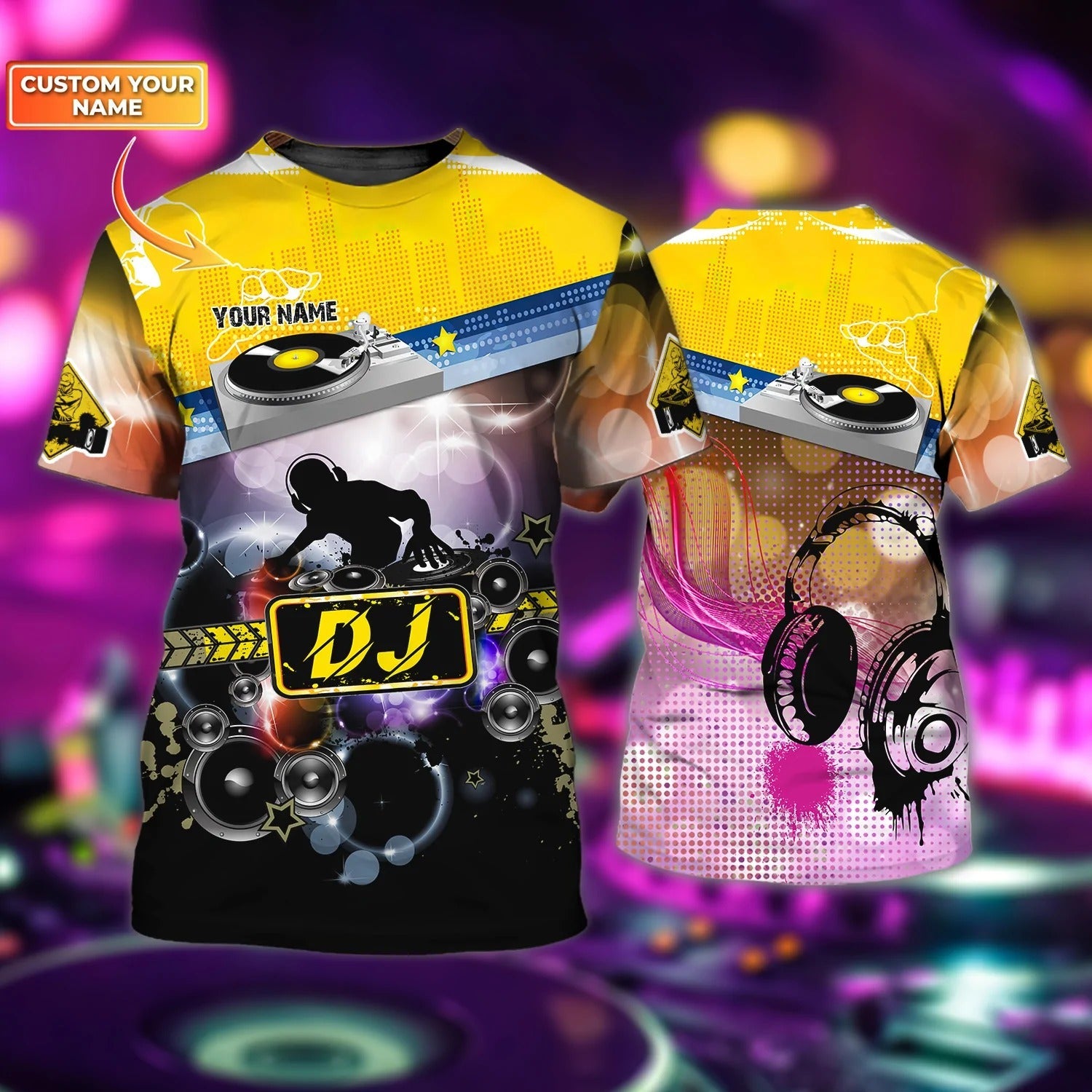 Custom Colorful DJ 3D Shirt/ DJ design On Shirt Men Women/ Disc Jockey Gift/ DJ Gift