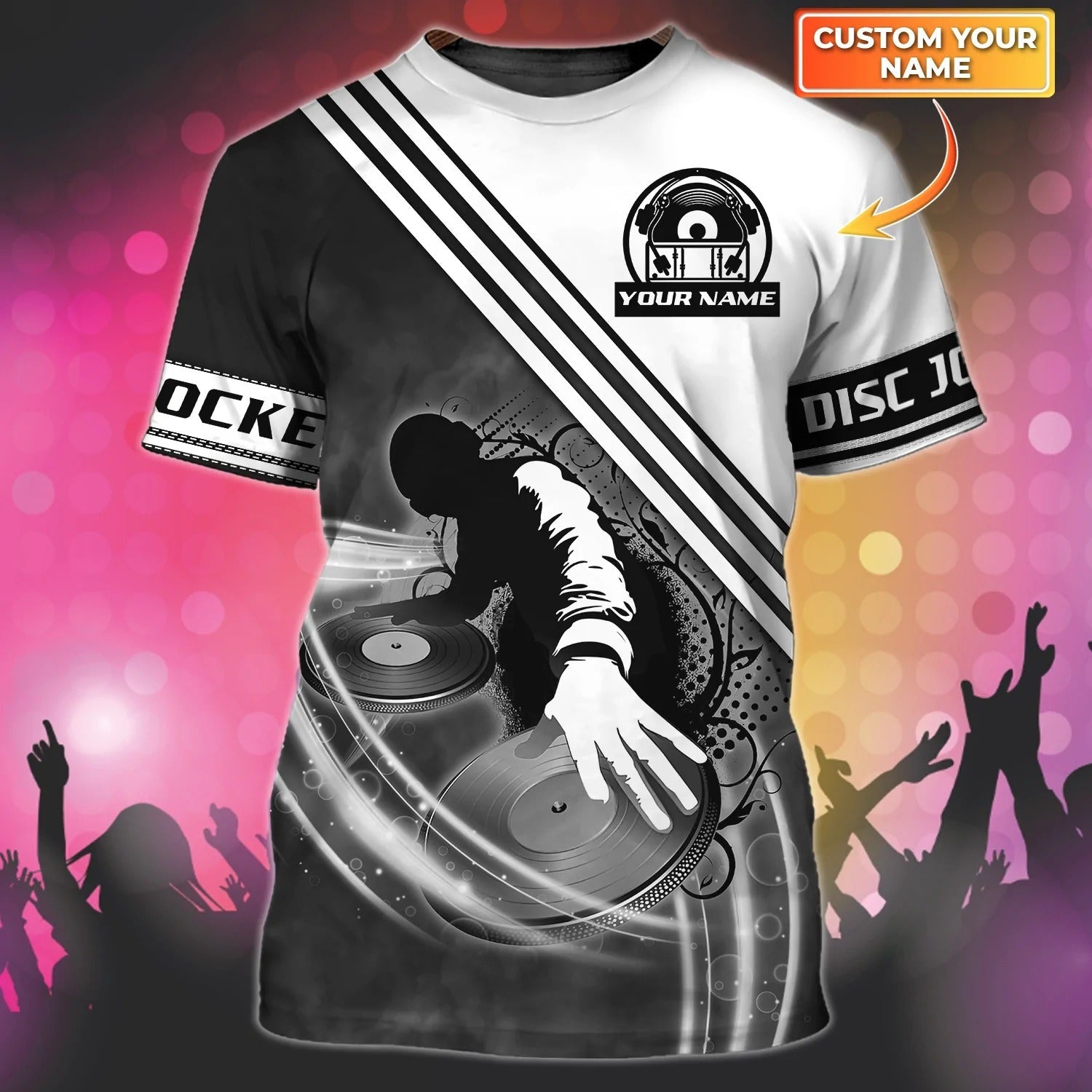 Personalized With Name 3D T Shirt For Dj Men Women/ Dj Shirts/ Dj Night Club T Shirts