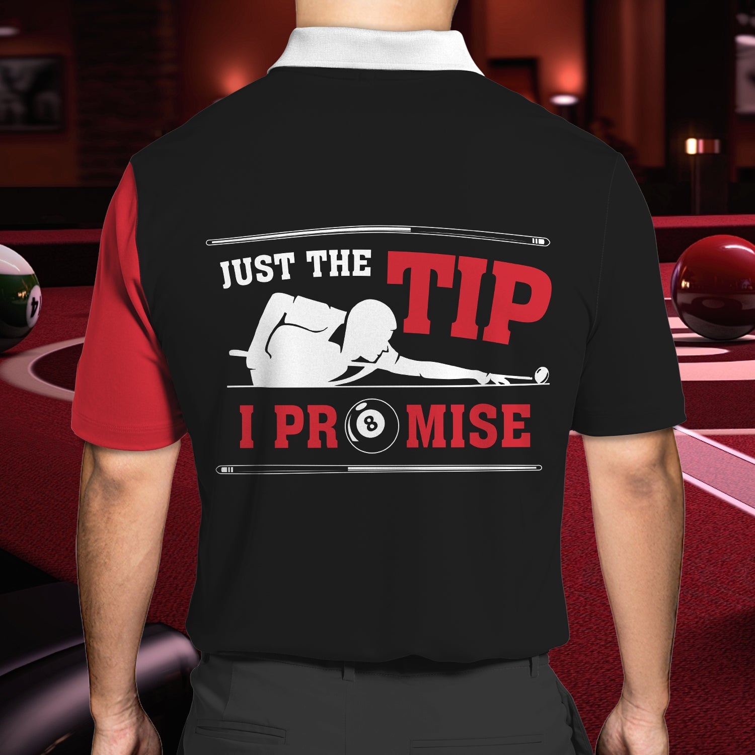 Just The Tip - Billiards - Personalized Name 3D All Over Printed Polo Shirt