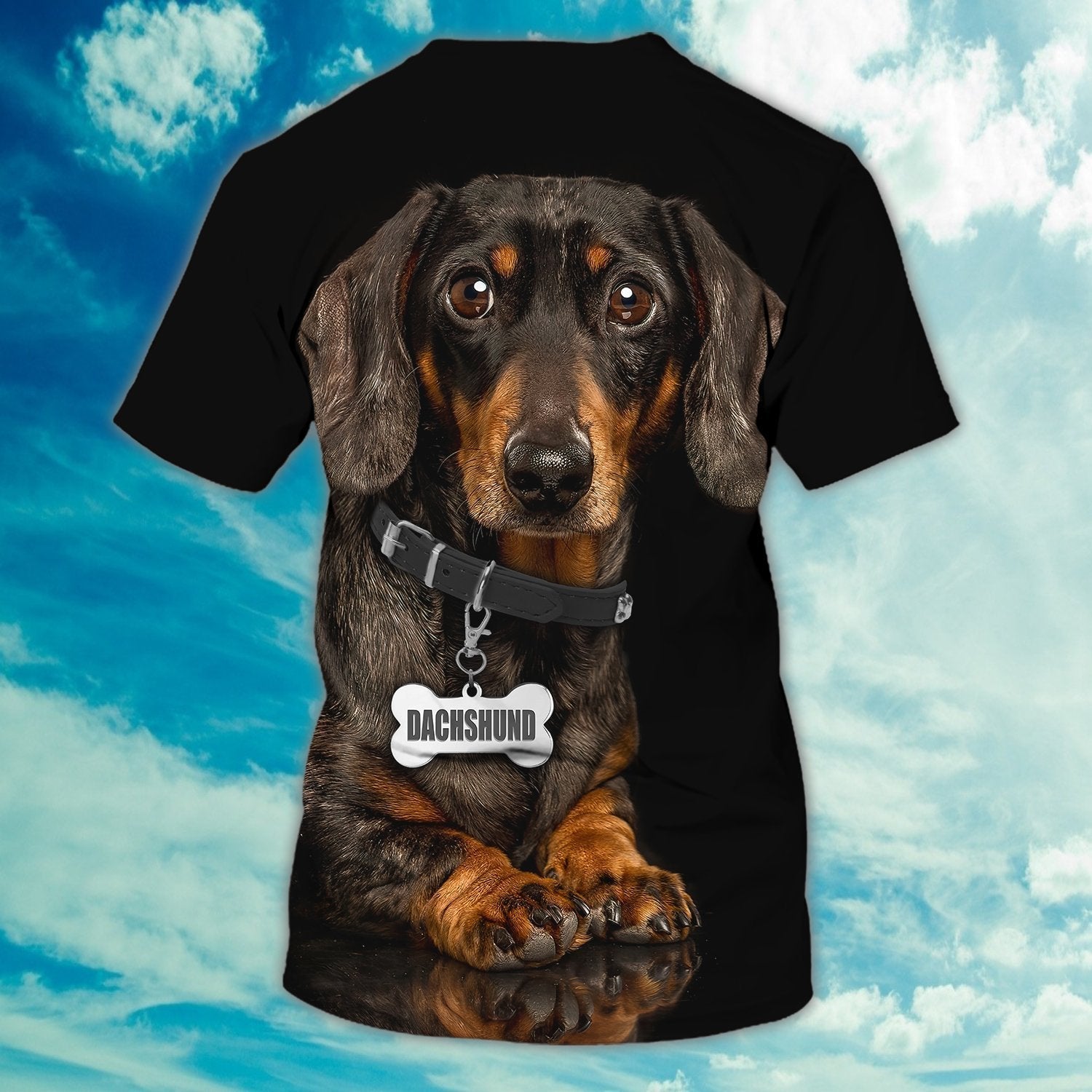 Custom Name Love Dachshund 3D Full Printed T Shirt/ Black Shirt For Dog Lovers