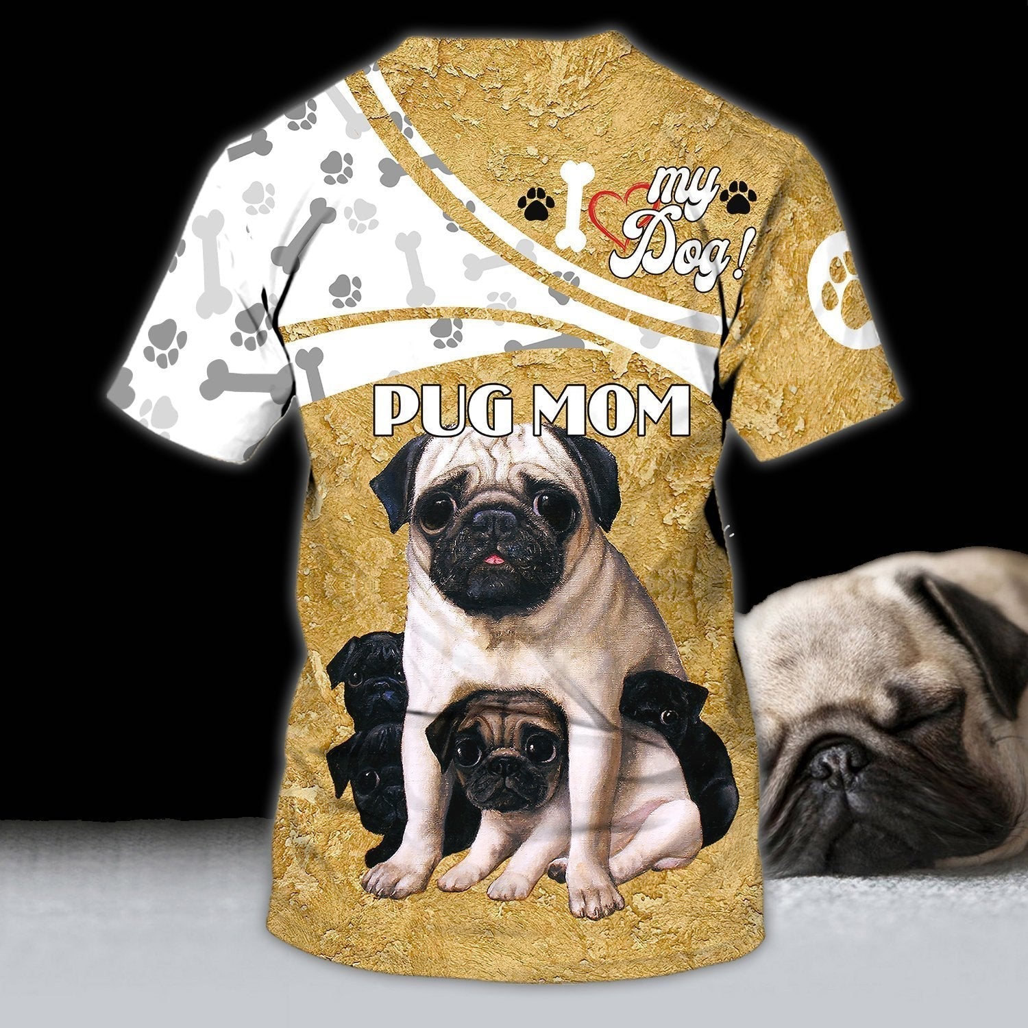 Custom Pug Mom 3D T Shirt For Men Women/ Dog Mom Shirts
