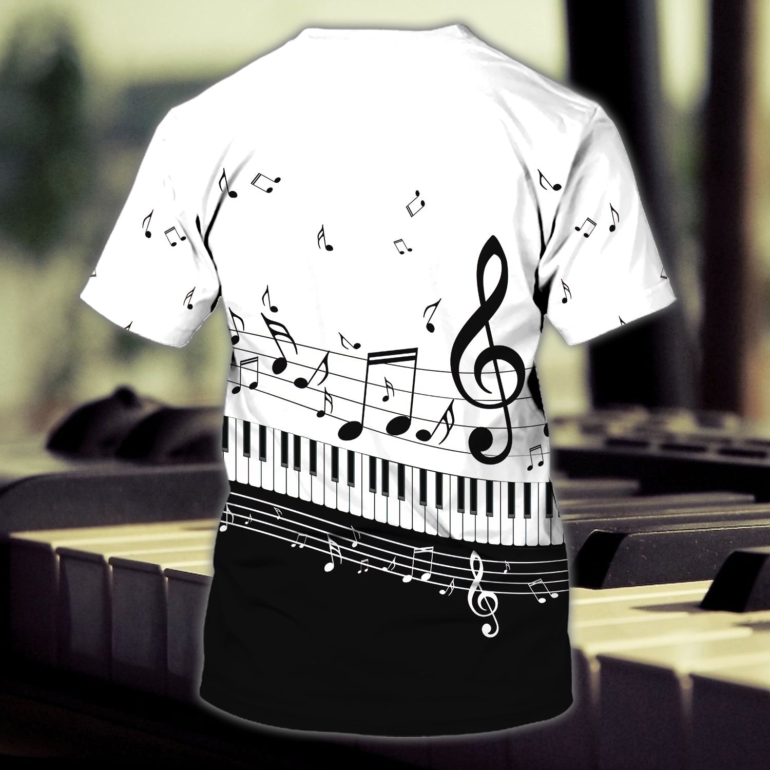 Personalized White 3D Shirt With Piano/ Sublimation Shirt For Piano Lover