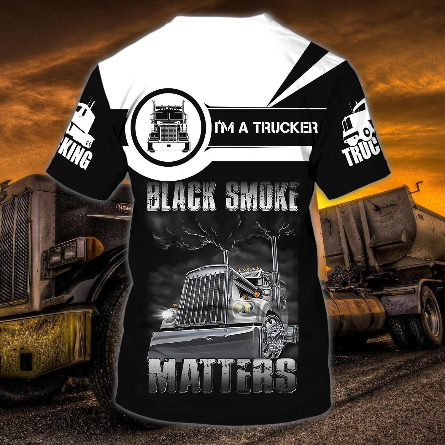 Personalized Truck Driver T Shirt Black Smoke Matters Gift For Trucker
