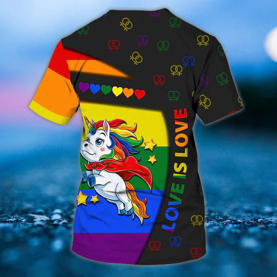 Personalized With Name Lgbt Shirt/ Love Is Love 3D T Shirt/ Gaymer Shirt