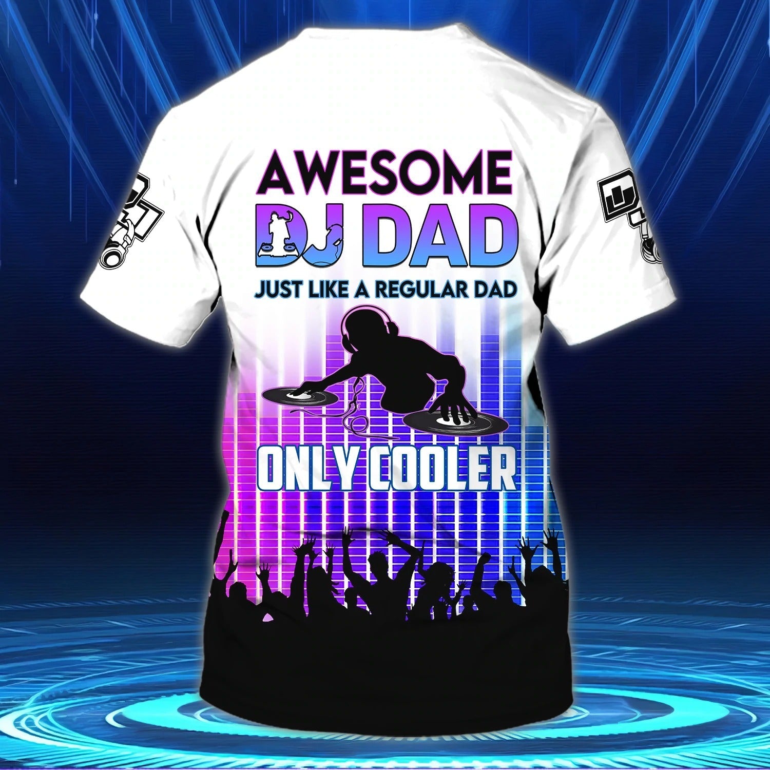 Custom With Name Awesome Dj Dad 3D Shirt/ Cool Deejay Dad T Shirt/ Father Day Gift To Dj Man/ Dj Shirt