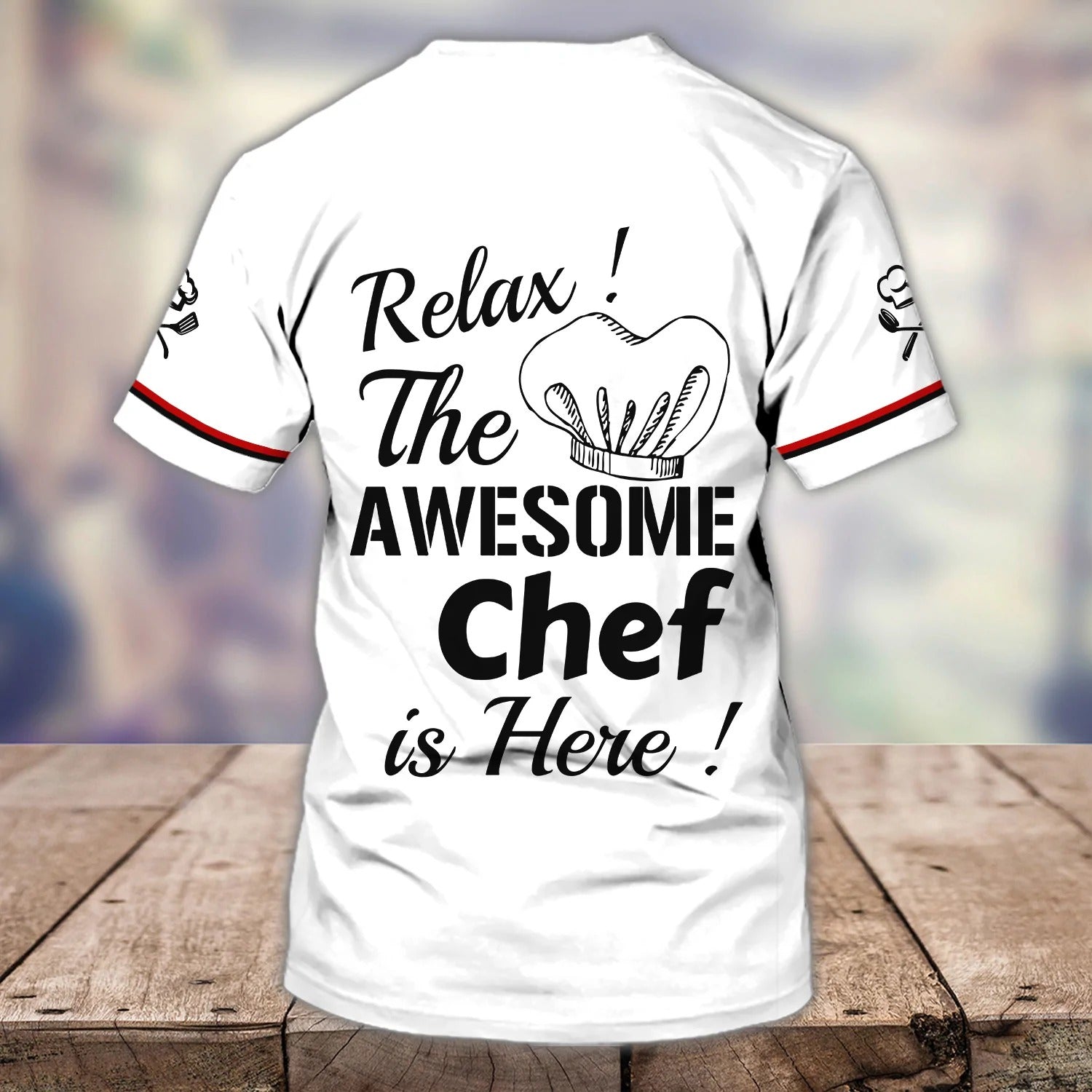 Personalized Funny White Chef Shirt/ Relax The Awesome Chef Is Here/ Master Chef T Shirts
