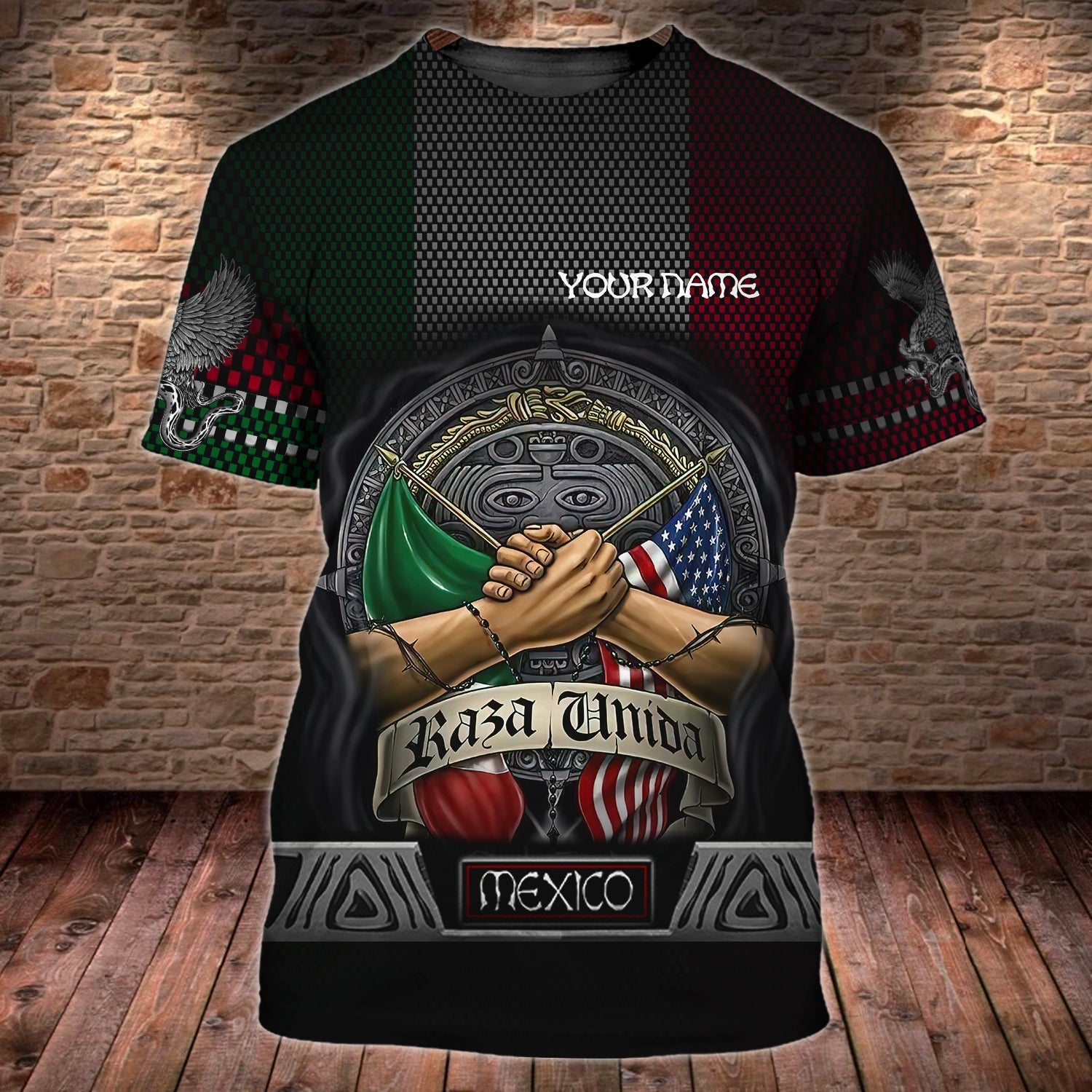 Custom Name 3D Mexico Shirt/ Men