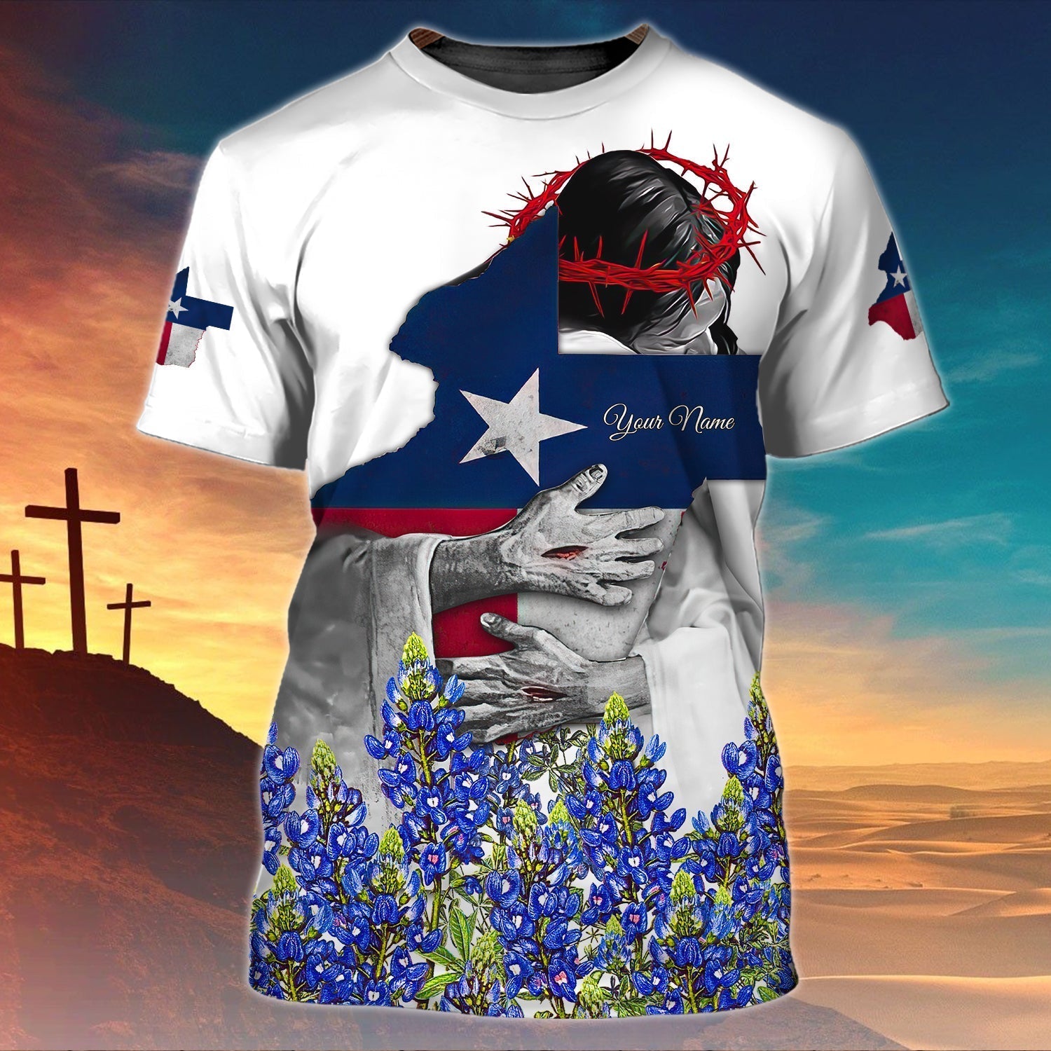 Customized God Bless Texas Bluebonnet T Shirt Texas Shirt Gift For Christian T Shirt