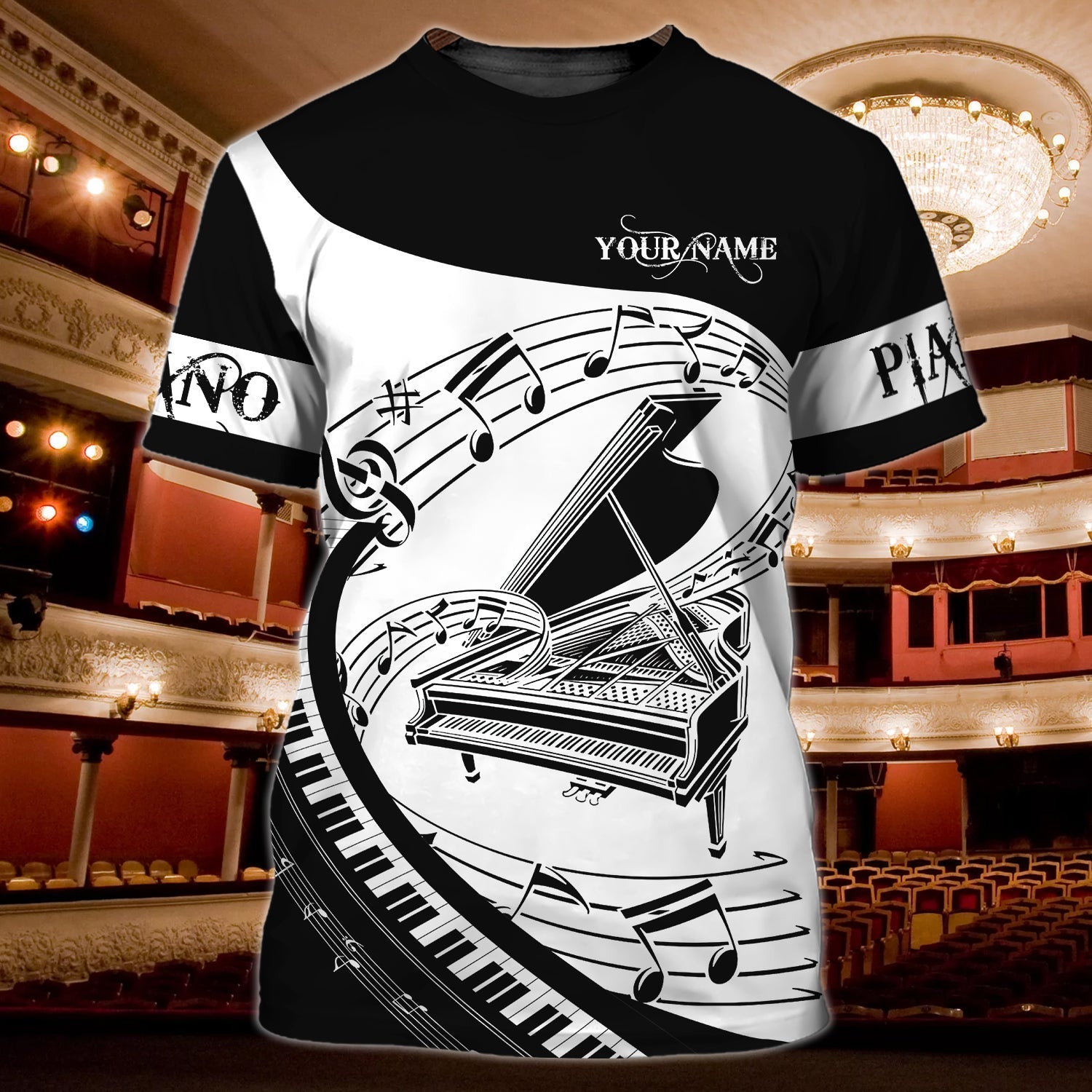 Customized 3D All Over Print Tshirt For Pianist/ Present To Piano Lovers/ Piano Shirt For Him/ Her