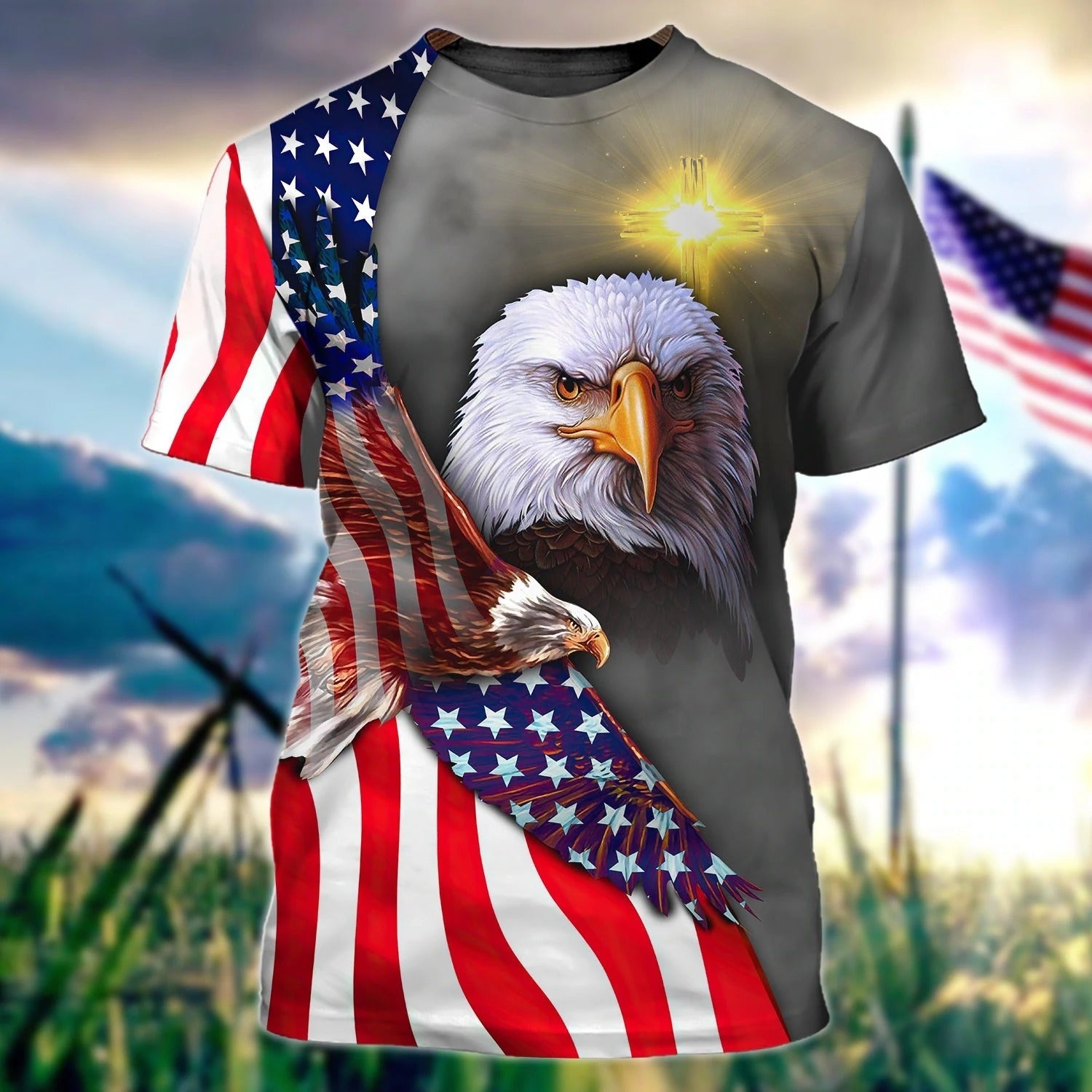 Eagle American Hawaiian Shirt - Independence Day Is Coming- 3D Full Print Hoodie God Bless America