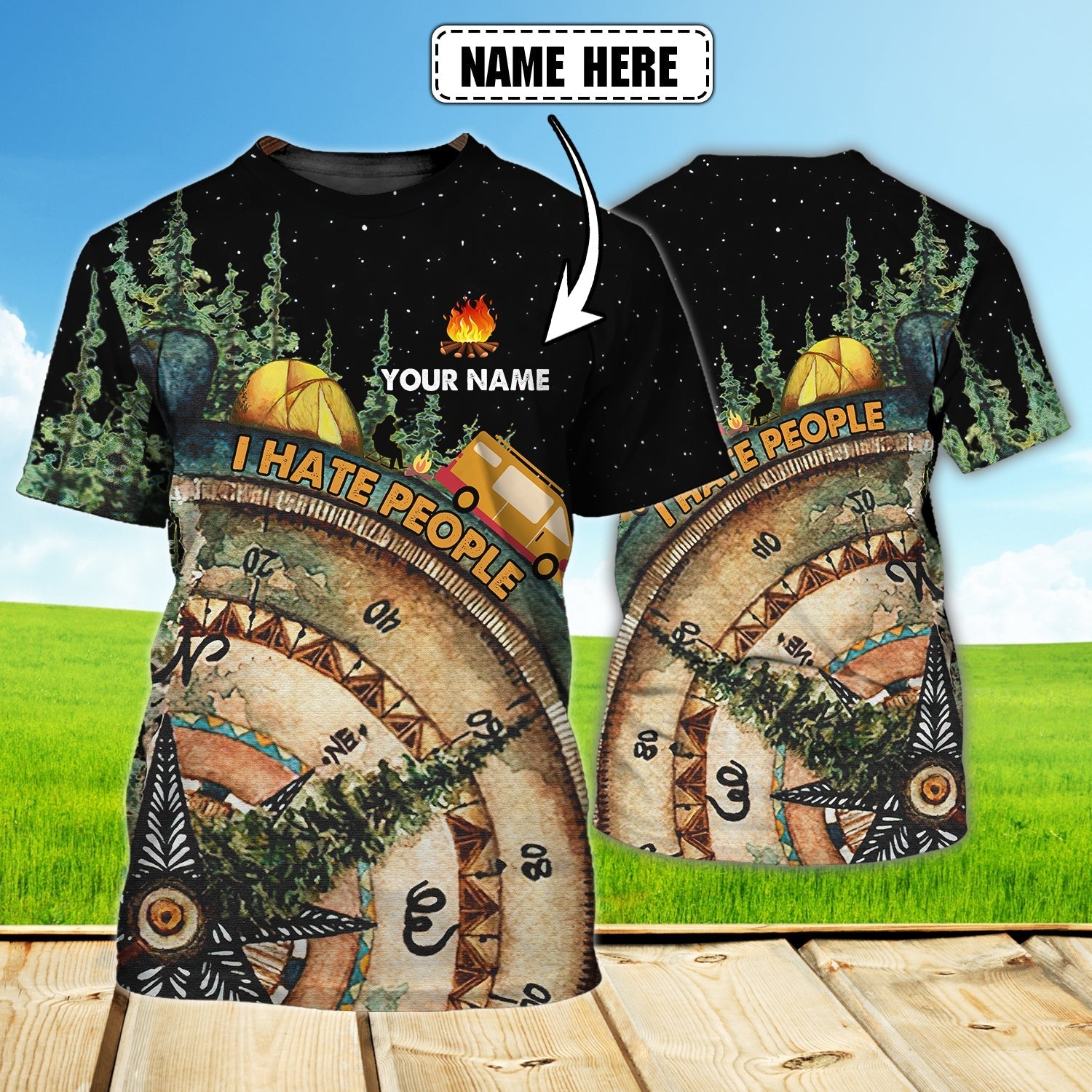 Customized Camping T Shirt For Men And Women/ Unisex 3D All Over Printed Camping Shirt