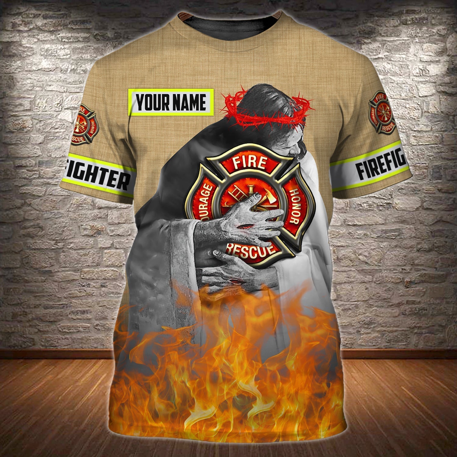 Personalized 3D T Shirt For Fire Man/ Sublimation Firefighter Shirts/ Birthday Gift To Firefighters