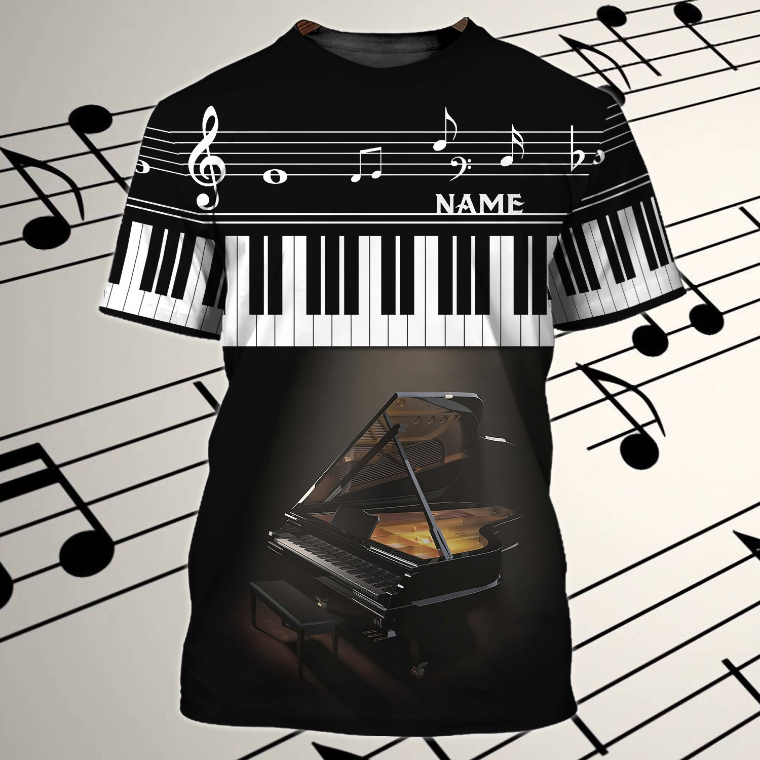 Custom With Name 3D Full Print Unisex Piano Shirt/ Piano Men Shirts/ Women