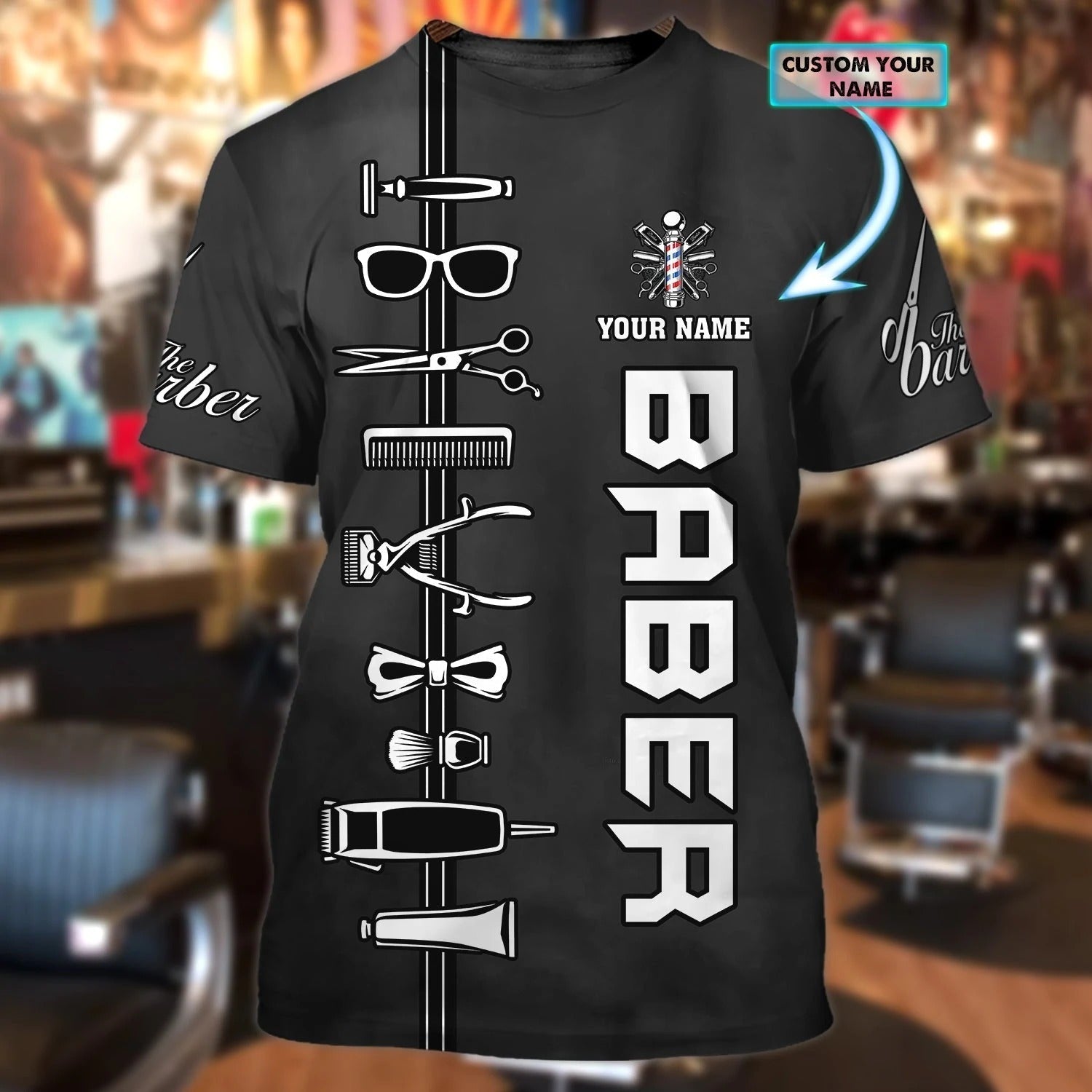Customized  3D Sublimation Barber Shirts/ Barber Gift For Her/ Unisex 3D Barber Shirt/ Cool Barber Gifts