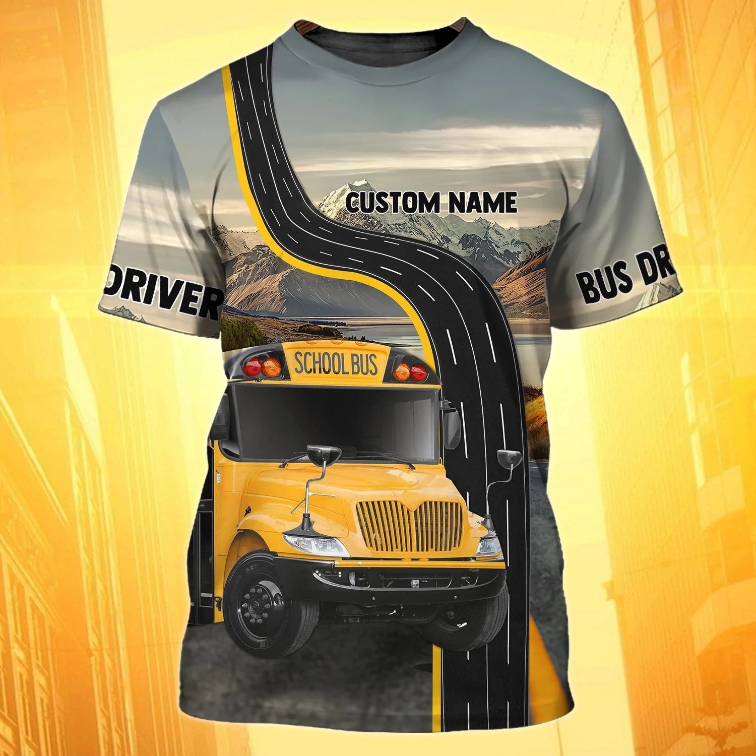 Custom Name 3D All Over Print School Bus T Shirt Men Women/ School Bus Driver Shirt Premium