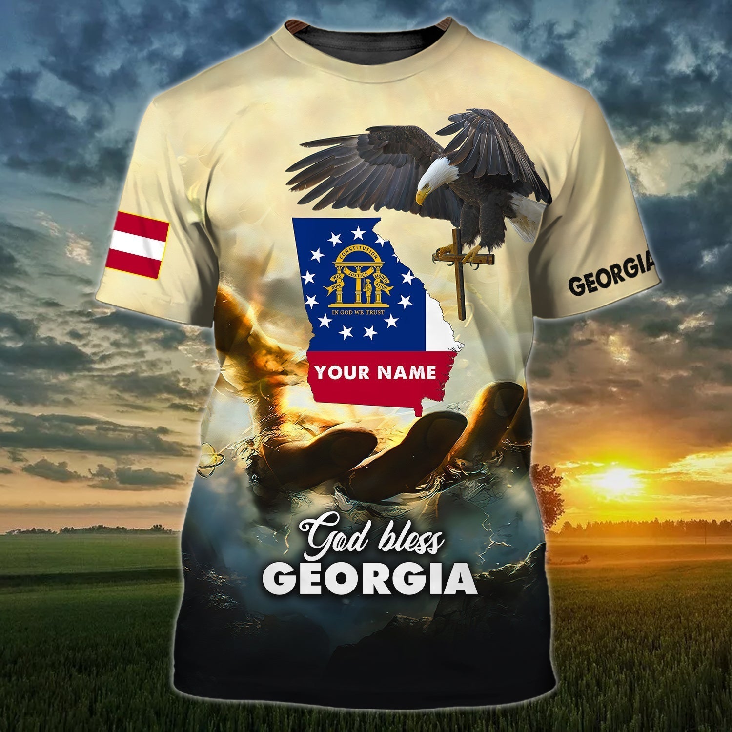 Custom Name God Bless Georgia T Shirt Georgia T Shirt Gift For Christian T Shirt