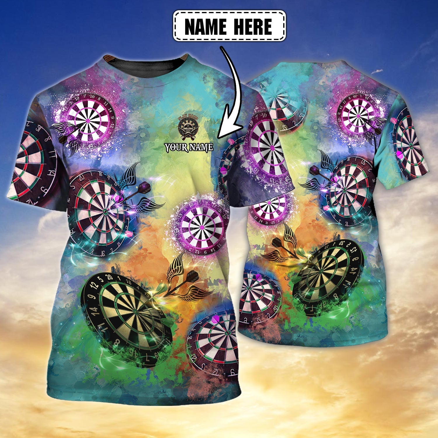 Custom Dart Shirt/ Colorfull Pattern Dart Shirt/ Dart Player Shirts 3D
