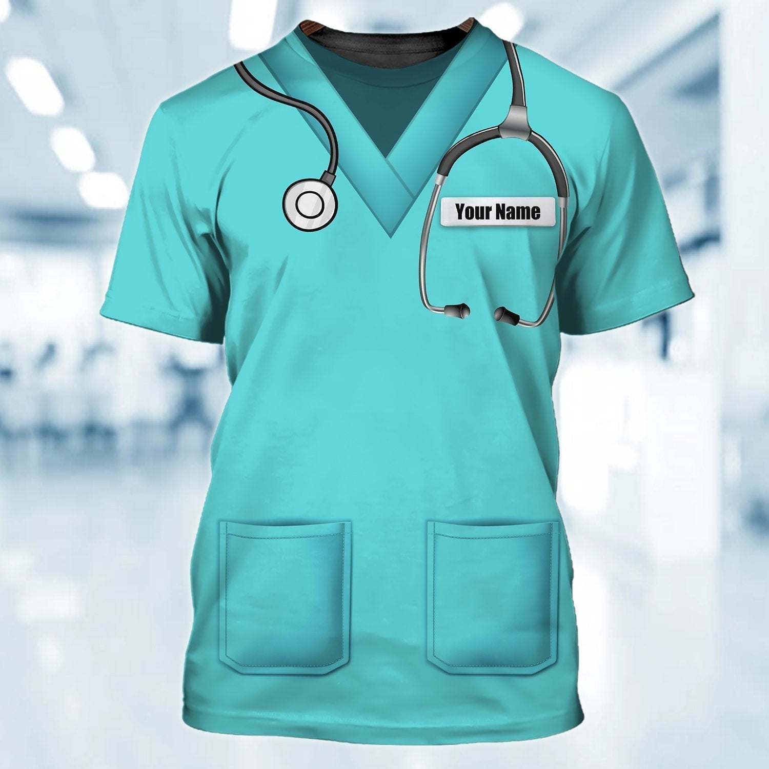 Custom Name 3D T Shirt For Nurse Green 3D All Over Printed Nurse Shirse