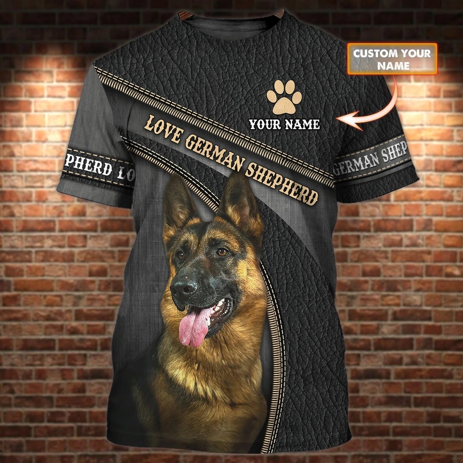 Personalized Black German Shepherd Tshirt/ 3D All Over Printed German Shepherd On Shirt/ Dog Tshirt