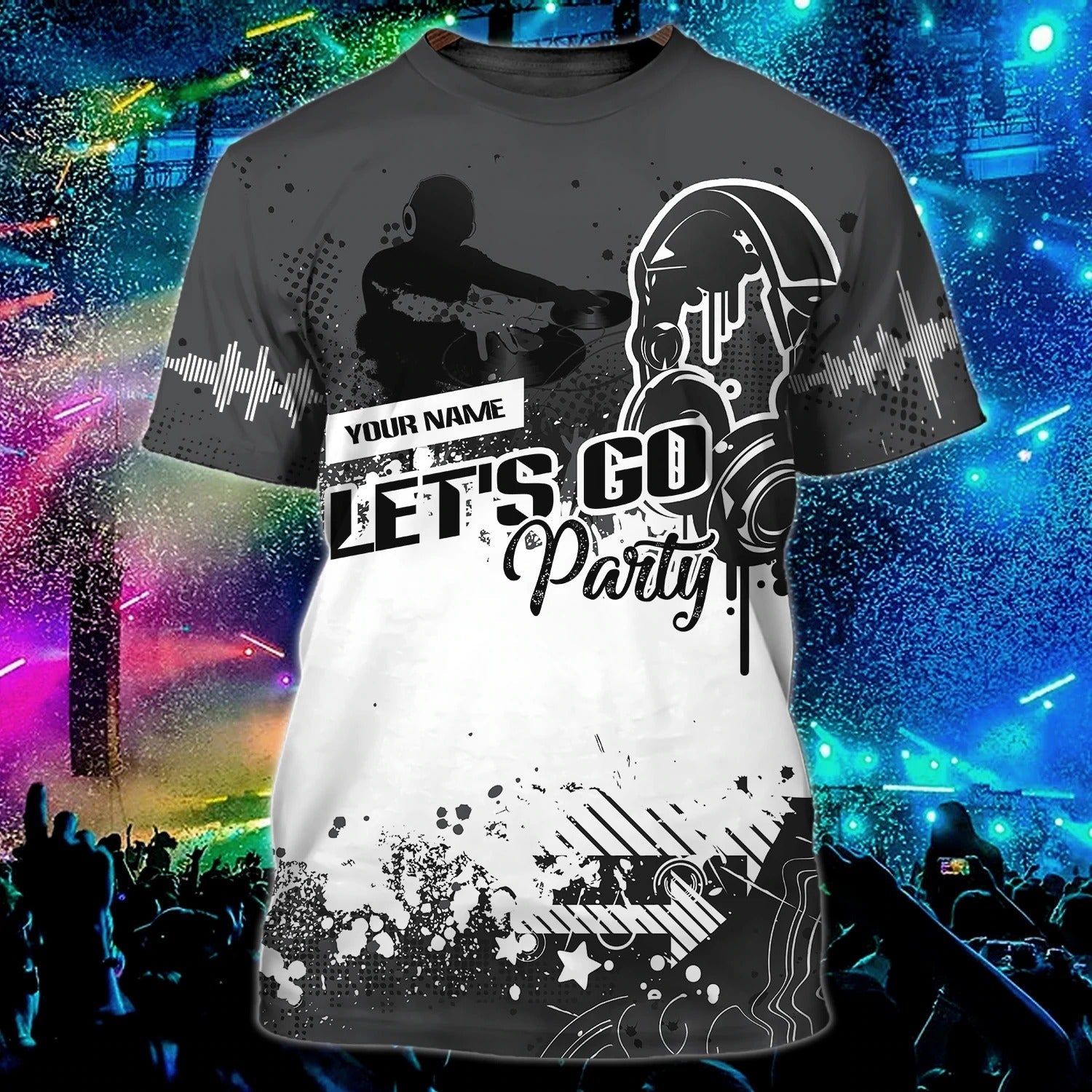 Personalized Let''S Go Party Dj 3D Tee Shirt For Men And Woman/ Summer Travel Dj Shirt/ Gift To A Disc Jockey