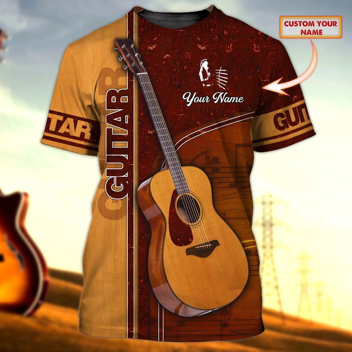Customized 3D All Over Printed Shirt For Guitar Men/ Guitarist Shirt Musican Guitar 3D T Shirts Gift To Guitar Lover