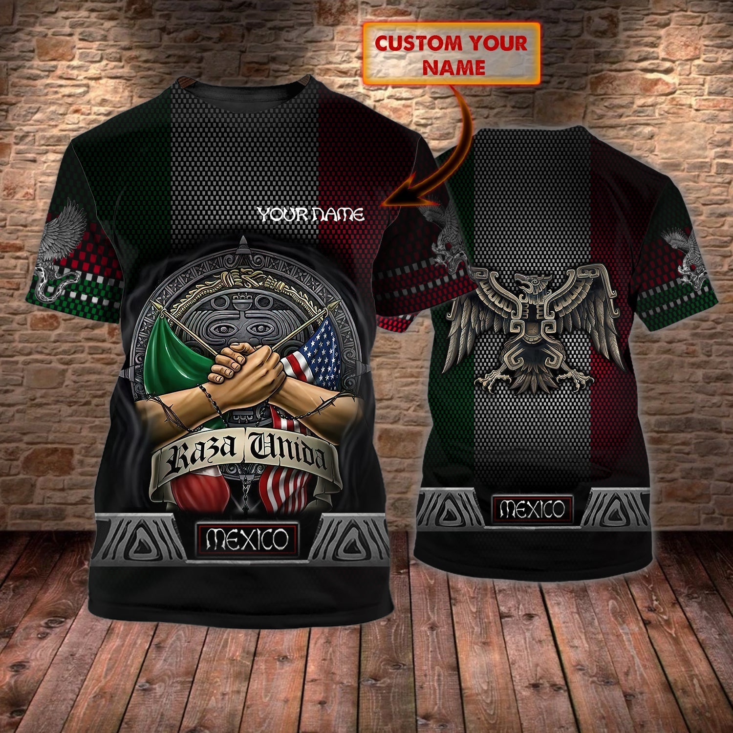 Custom Name 3D Mexico Shirt/ Men''s Mexican Shirts/ Women Mexico Shirt