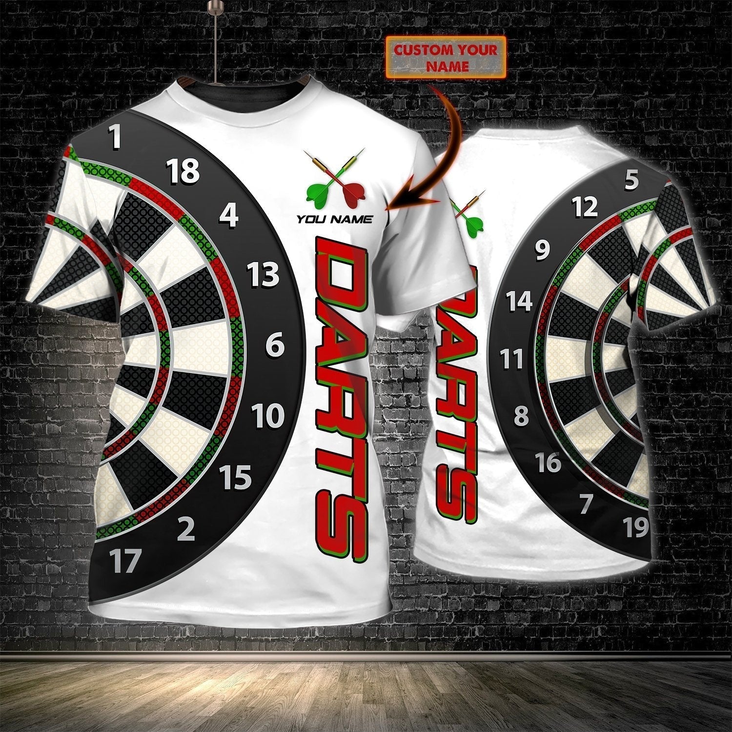 3D All Over Printed Dart Shirt For Men/ Born To Play Dart T Shirt/ Gifts For Darts Players/ Dart Gift