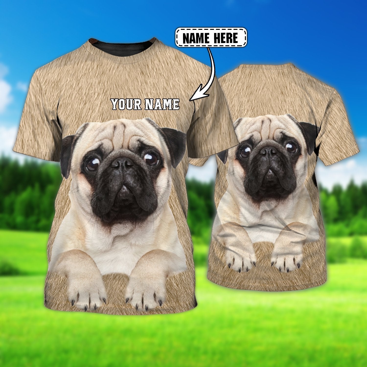 Personalized 3D All Over Printed Pug On Shirts/ Dog Shirt For Men Women/ Coolspod Shirt For Dog Lovers