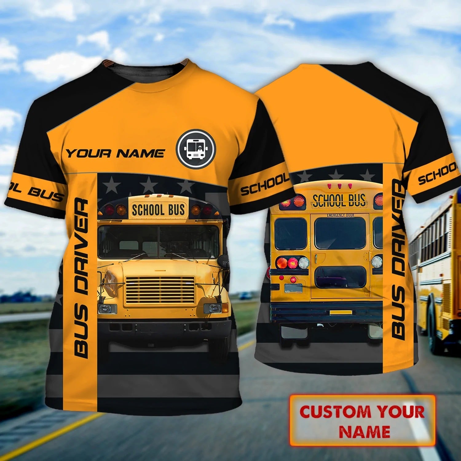 School Bus Driver Shirt/ Personalized Name 3D Tshirt For Bus Driver Of Schools