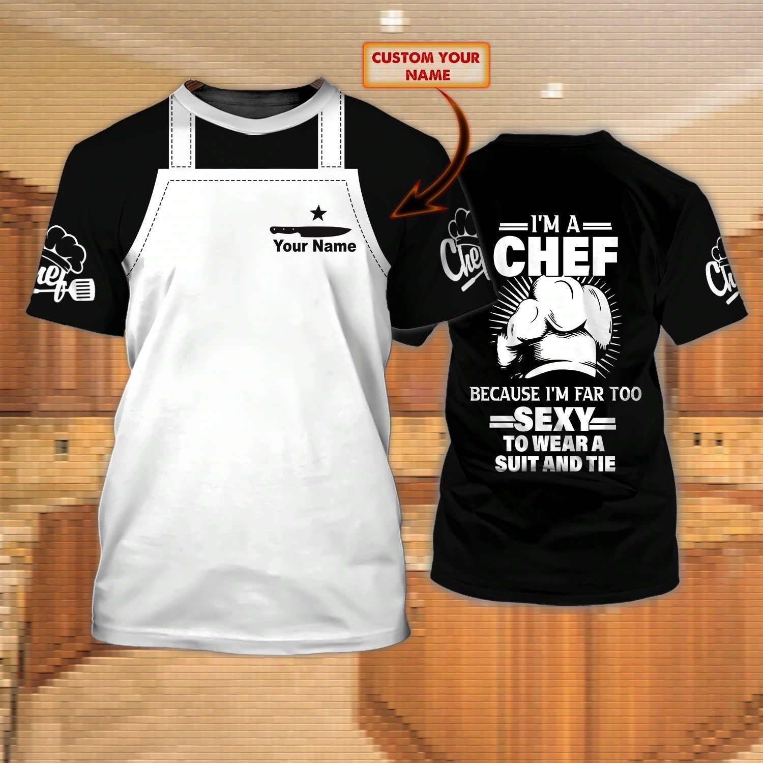 Personalized Master Chef Skull Tee 3D Shirt/ Sublimation Skull Master Chef For Cooking Lover/ Present For Chef