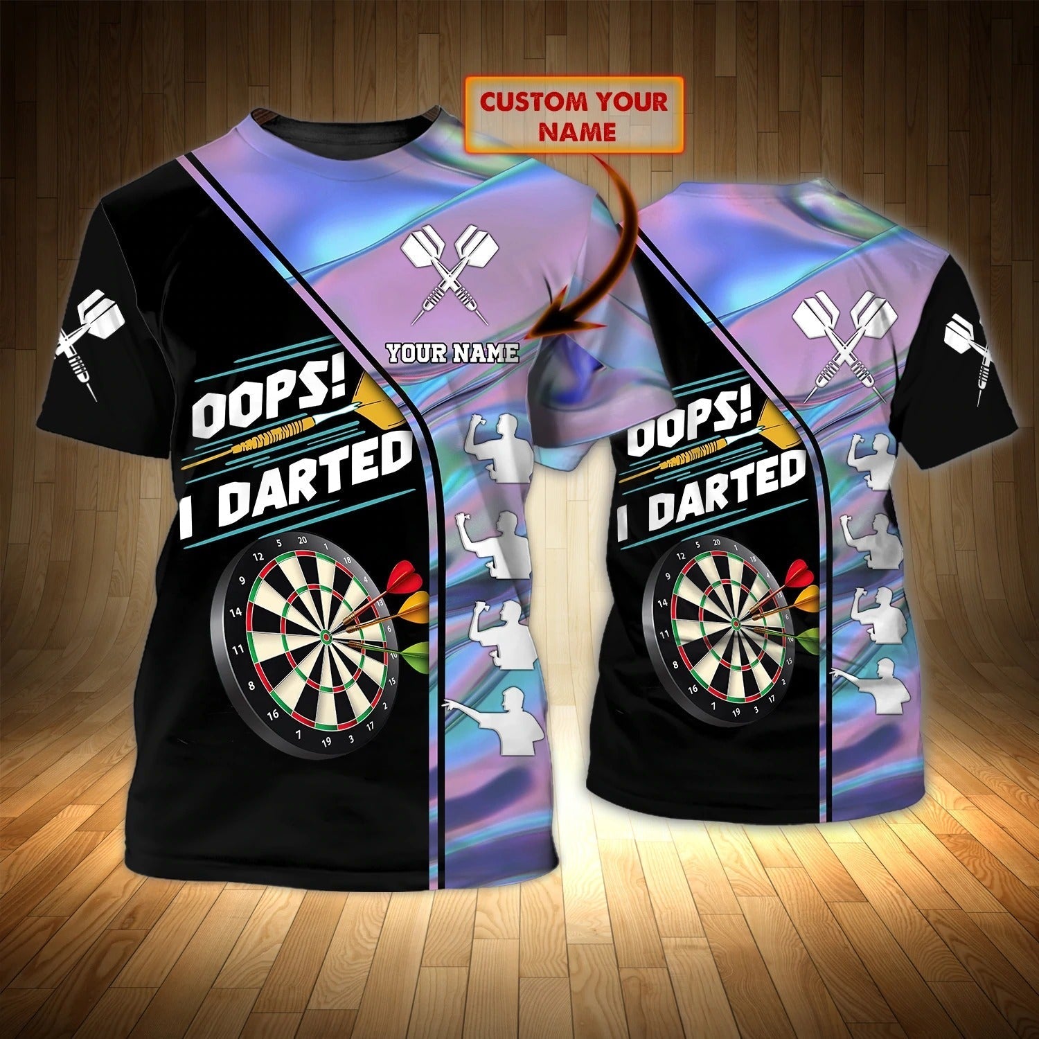Personalized 3D All Over Print Dart On Shirt/ Unisex Dart Shirt/ Dart Shirts For Him/ Dart Player Gift