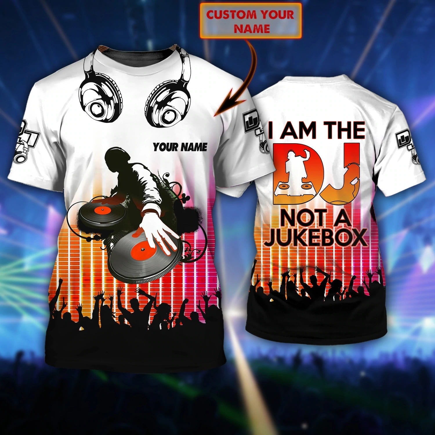 Personalized Dj 3D Cool T Shirt For Music Party/ Deejay Enjoy The Party And Relax Custom 3D Shirts For Men And Woman