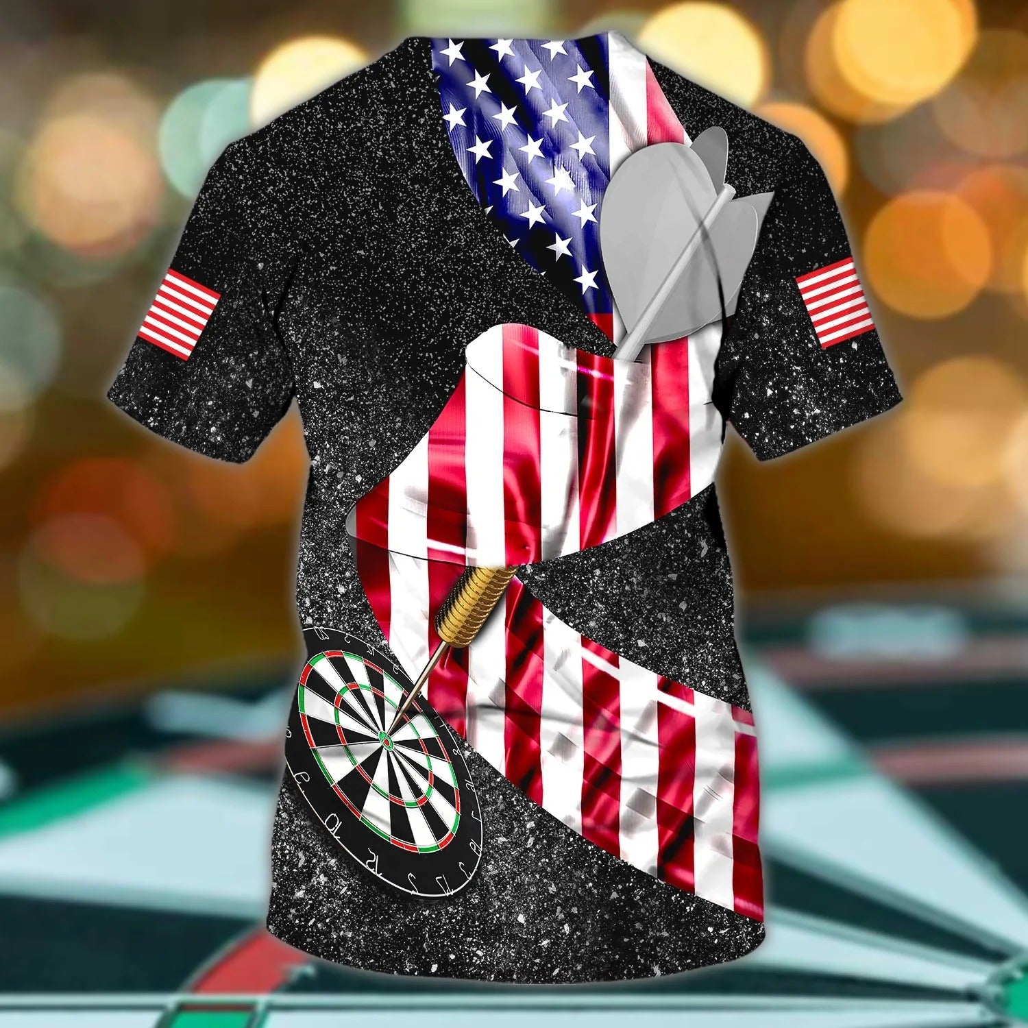 Personalized US Dart Player Shirt American Flag Pattern Dart Shirt Team Uniform