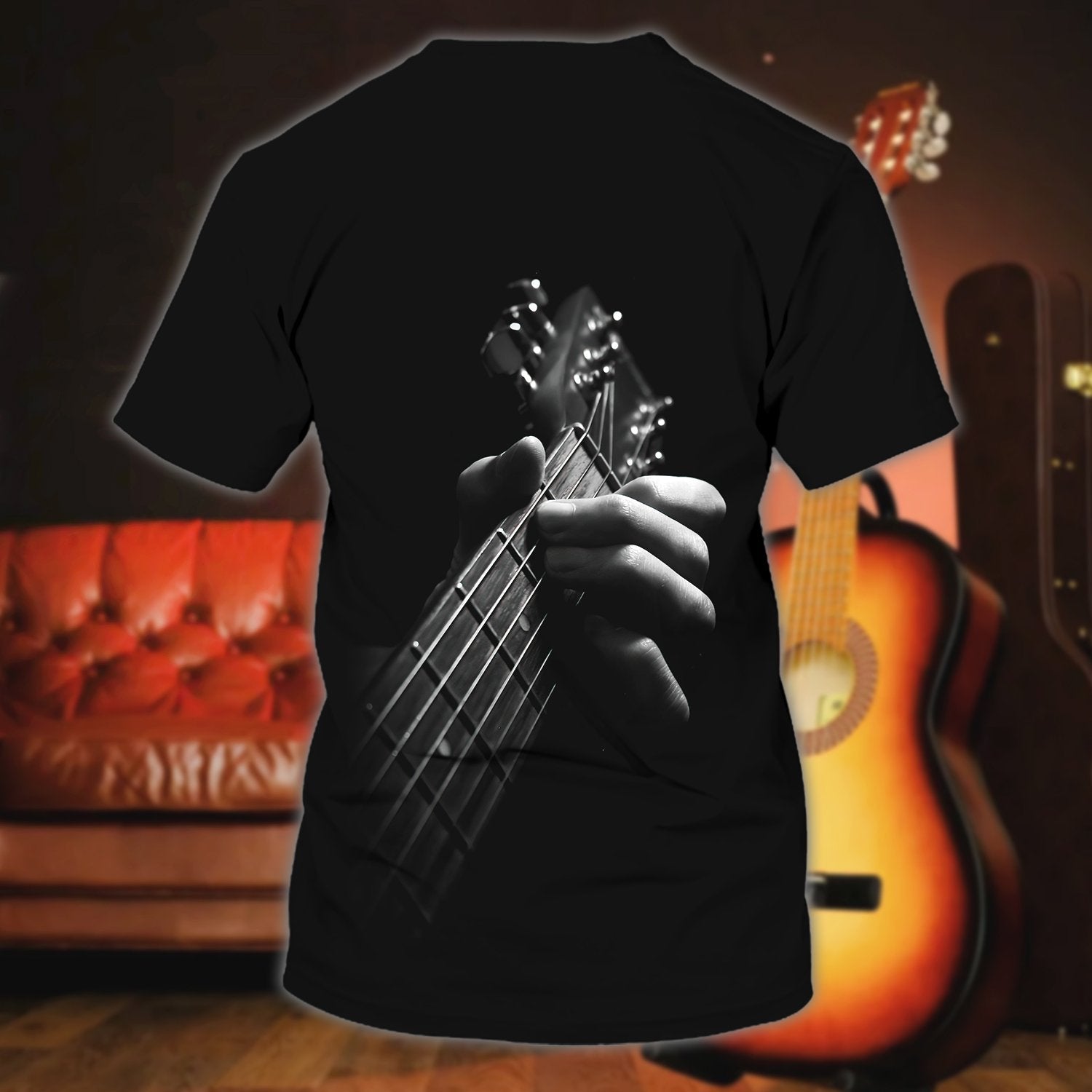 Personalized 3D Playing Guitar Shirt/ Guitar Sublimation Shirt For Music Lovers
