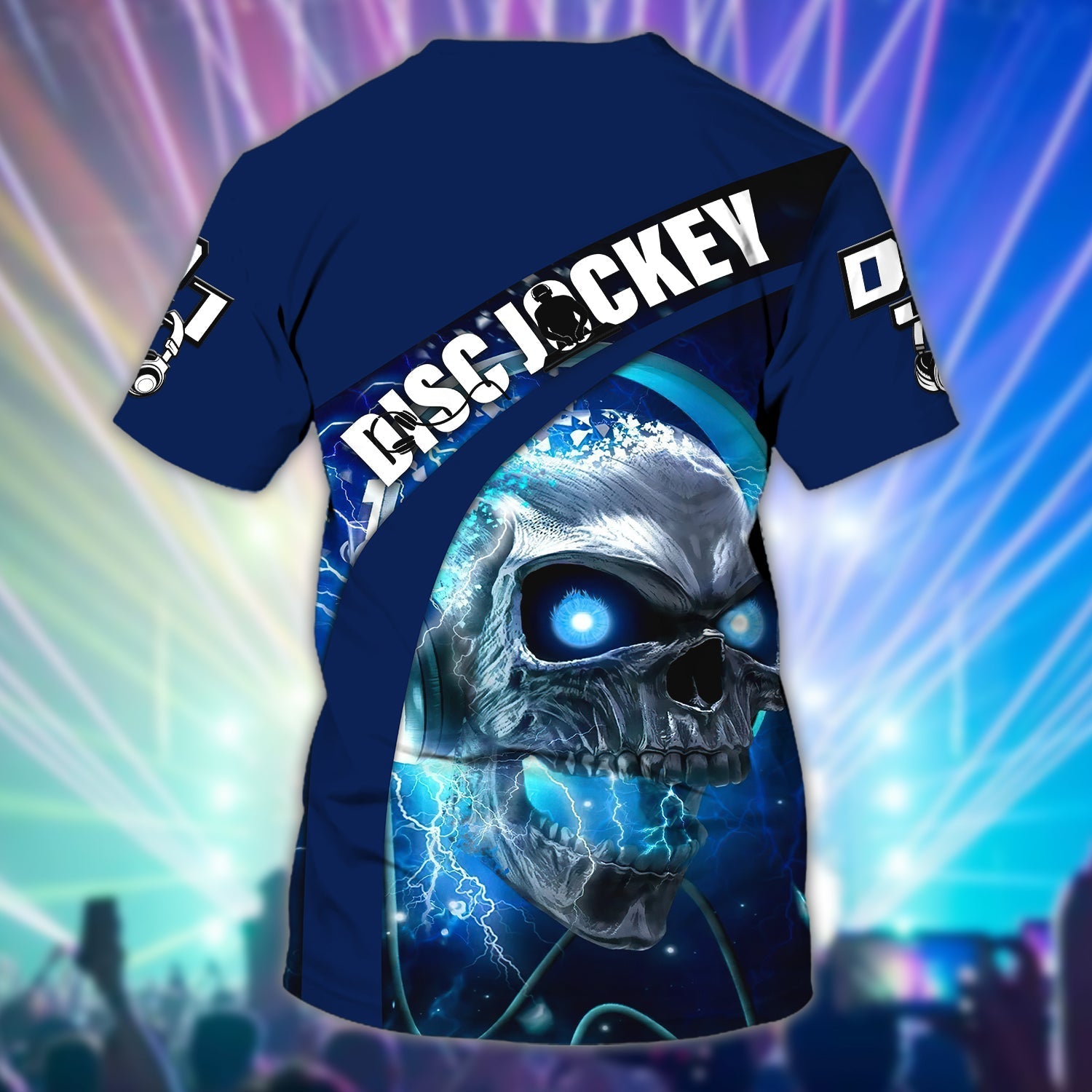 Customized Blue Skull Dj T Shirt/ Men
