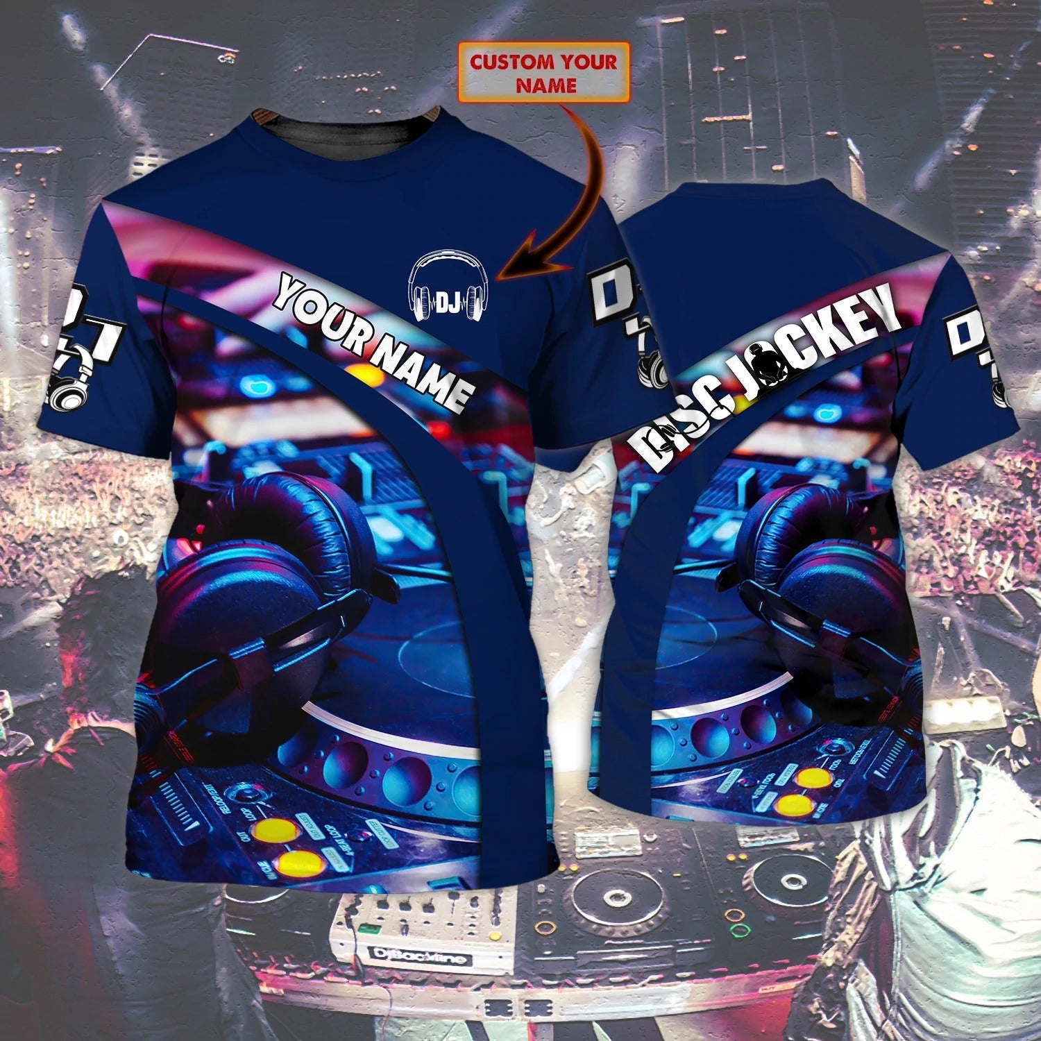Personalized Born To Dj 3D Tshirt/ Unisex Dj Shirts/ Disc Jockey All Over Print Shirts/ Dance Music Tshirt