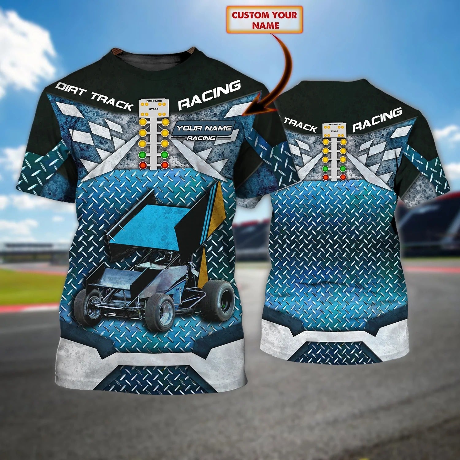 Personalized Dirt Track Racing T Shirt/ Custom 3D Racing Shirt/ Best Dirt Track Racing Tshirt