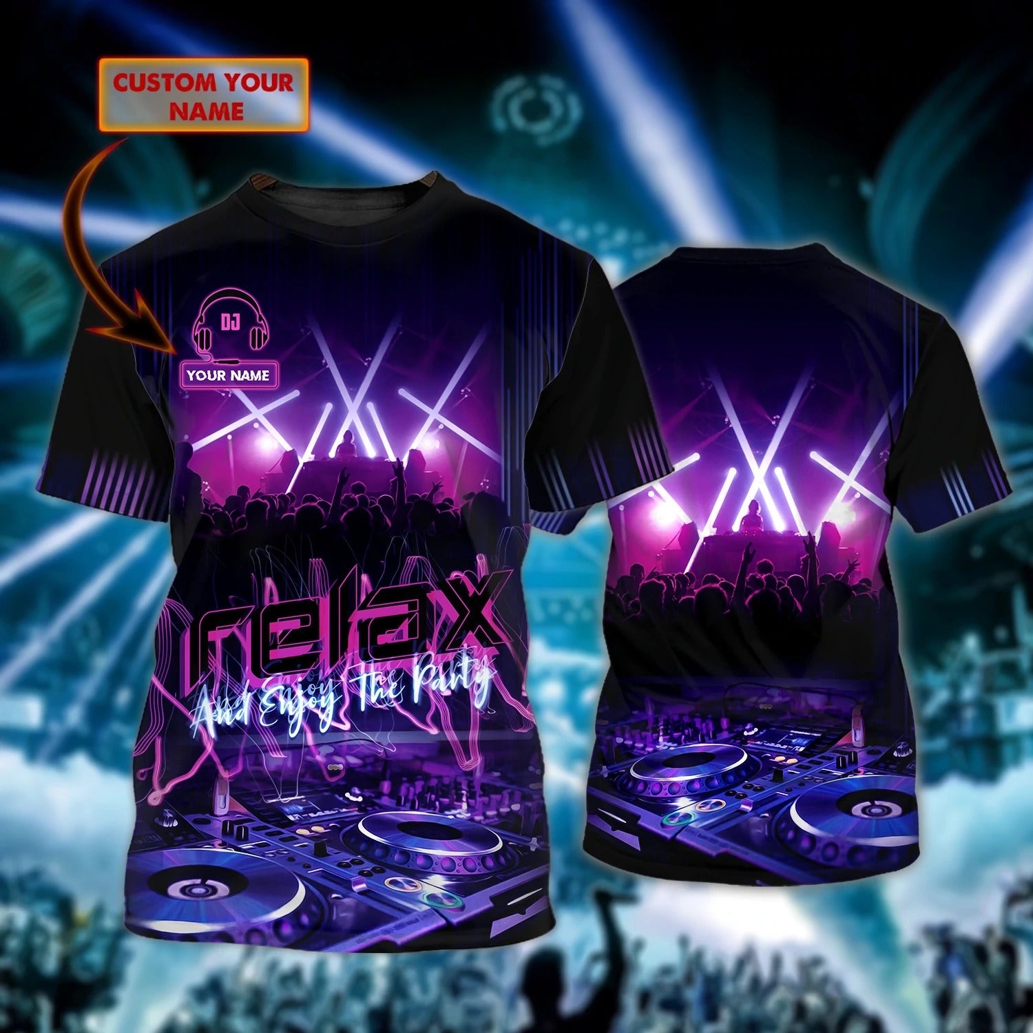 Personalized Dj 3D Cool T Shirt For Music Party/ Deejay Enjoy The Party And Relax Custom 3D Shirts For Men And Woman
