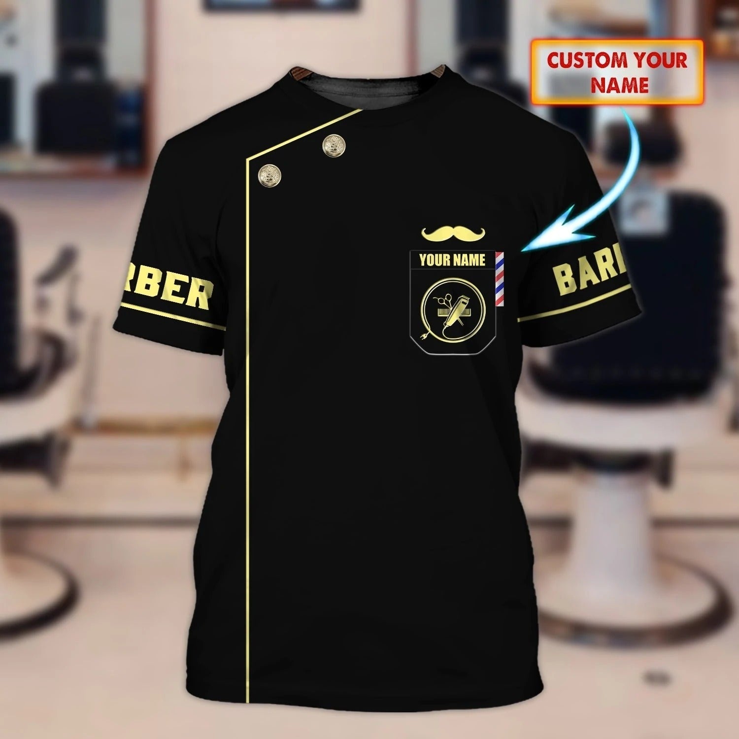 Custom With Name 3D T Shirt For A Barber/ Barber Men Shirts/ Barber 3D Tee Shirt For Him/ Gift For Barber Friend