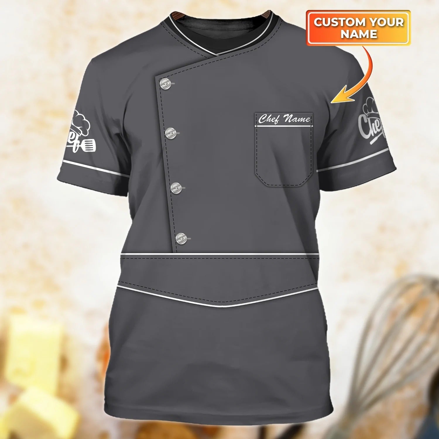 Custom Name 3D T Shirt For Master Chef/ Dad Chef Shirt/ Present To Master Chef/ Shirt For Chef