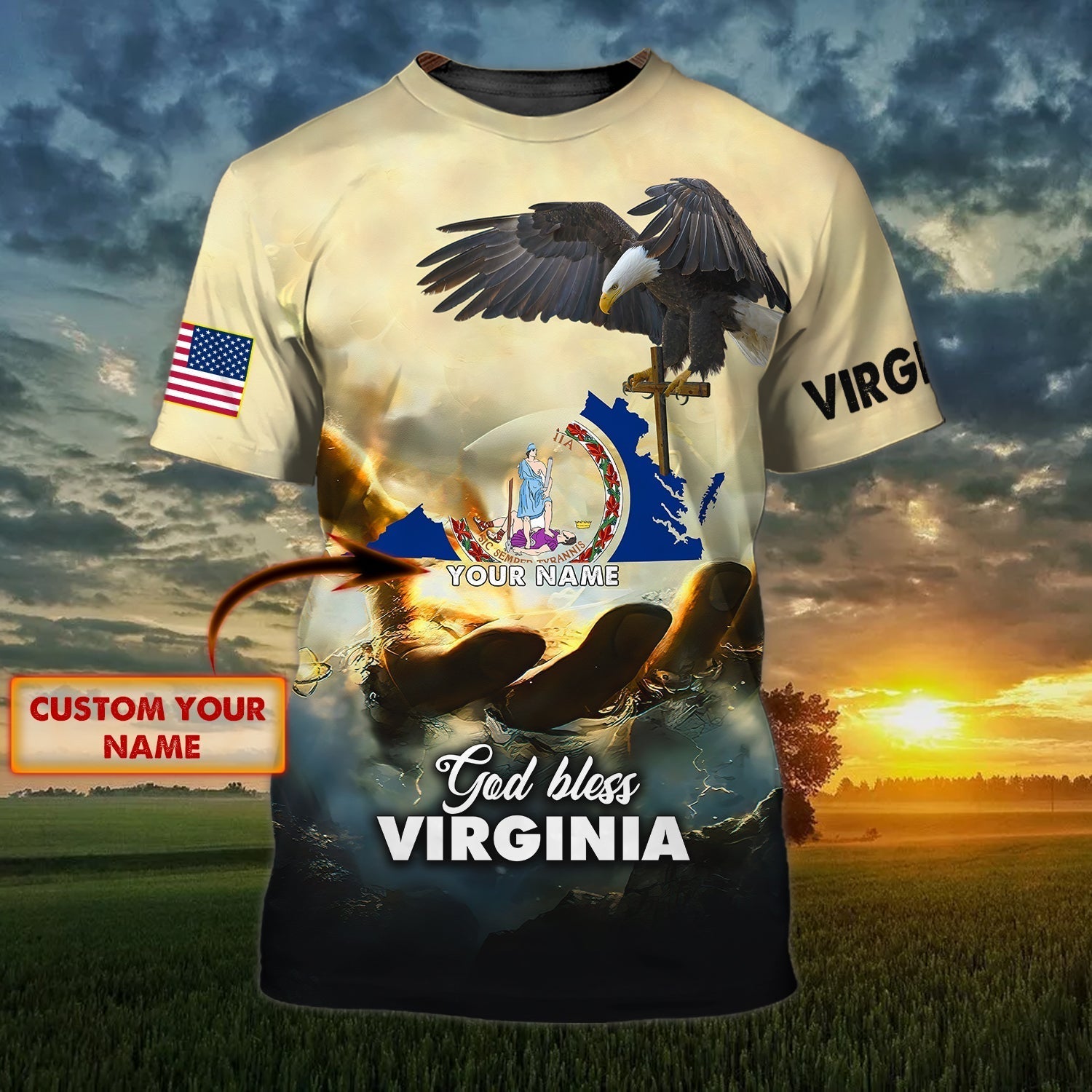 Customized God Bless Virginia T Shirt Virginia T Shirt Gift For Christian Jesus Shirt